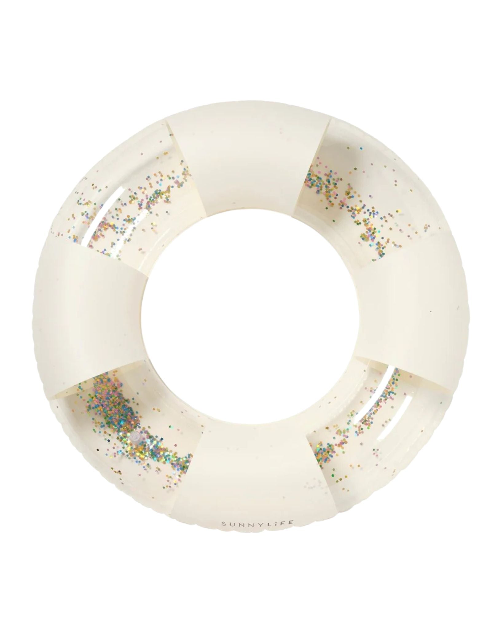 SunnyLife Slim Tube Pool Ring Cotton Candy Stripe Cream