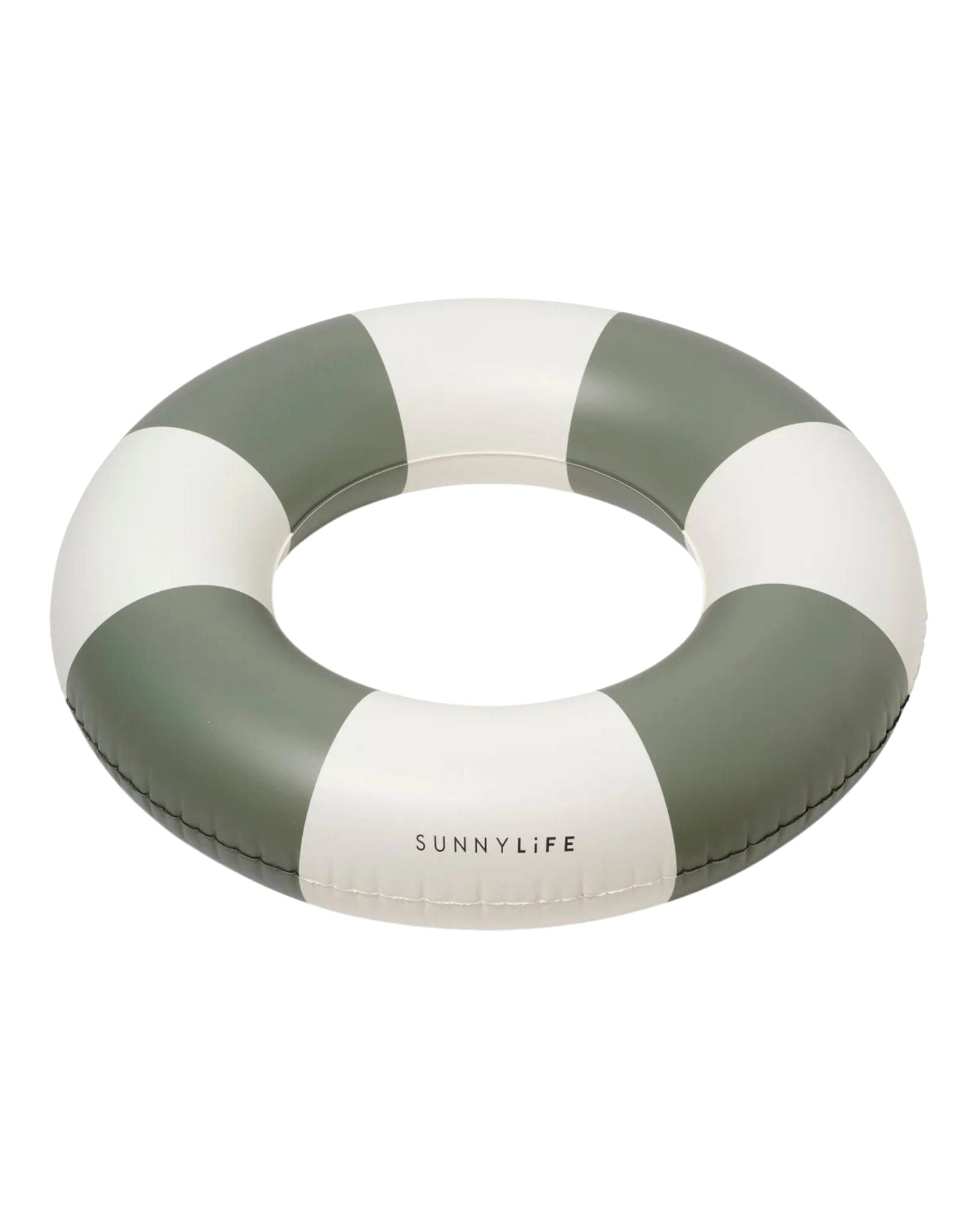 SunnyLife Slim Tube Pool Ring Olive Stripe