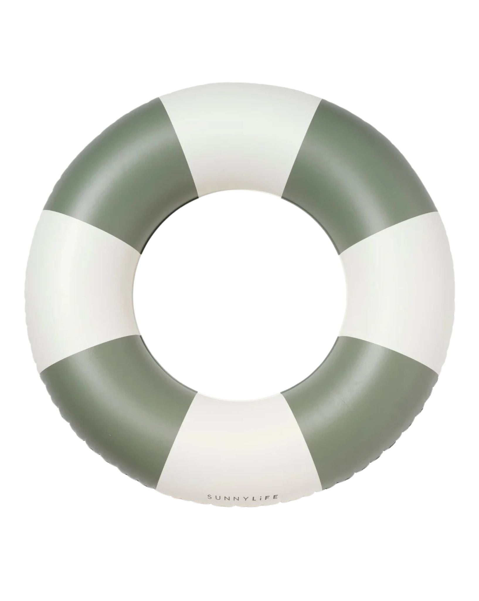 SunnyLife Slim Tube Pool Ring Olive Stripe