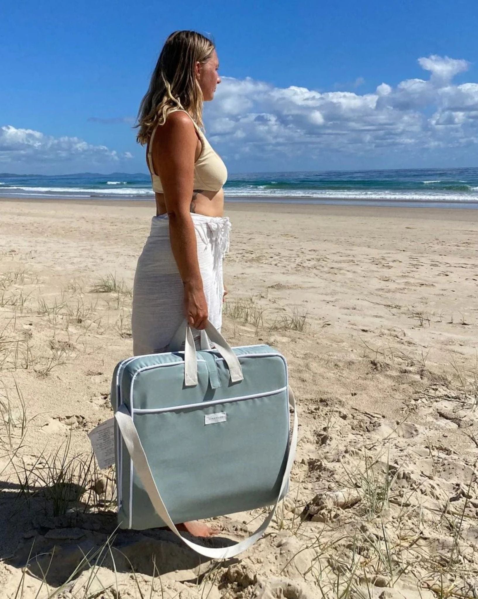 SunnyLife Take Anywhere Folding Chair Sea Sage