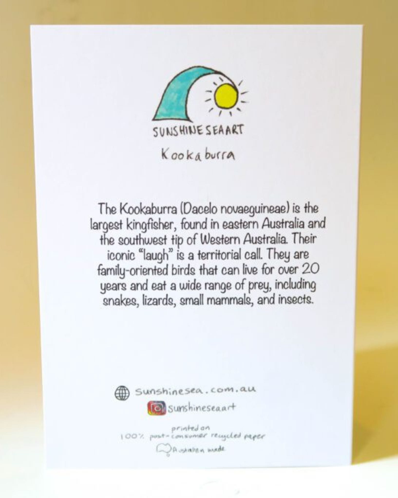 Sunshine Sea Art Kookaburra Card