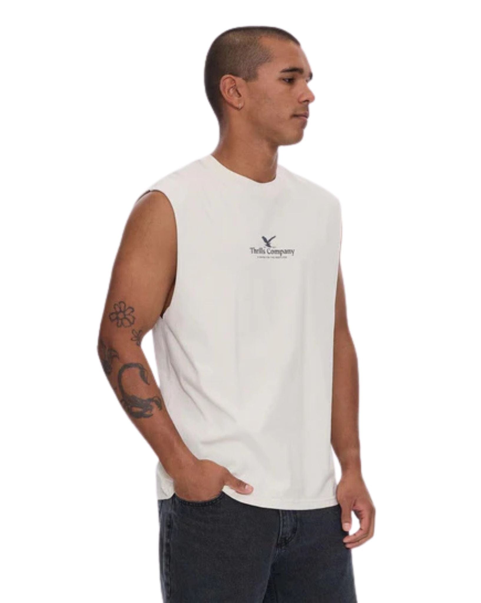 Thrills A Haven For The Restless Merch Fit Muscle Tee