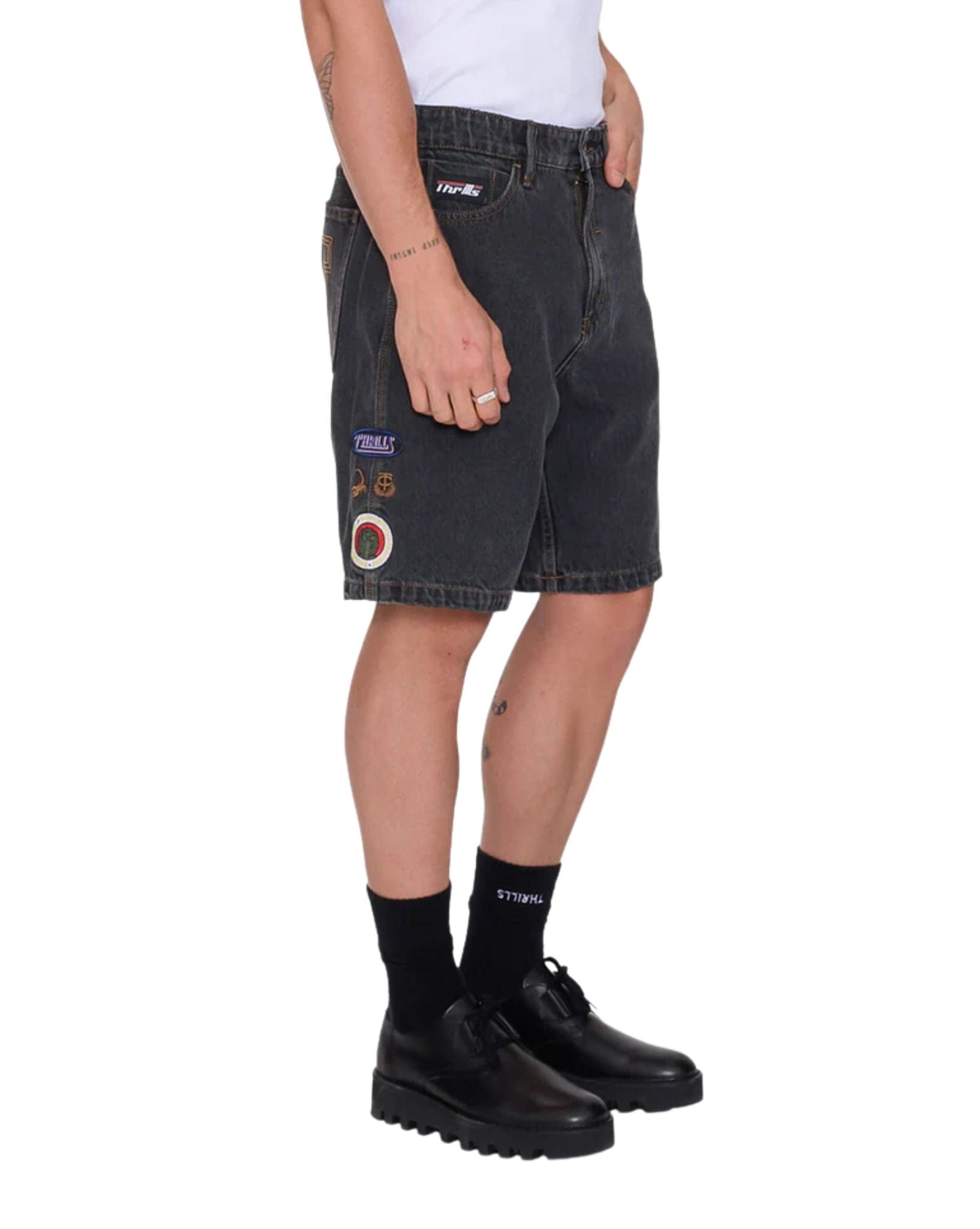 Thrills Against All Odds Mid Slacker Relaxed Long Denim Short