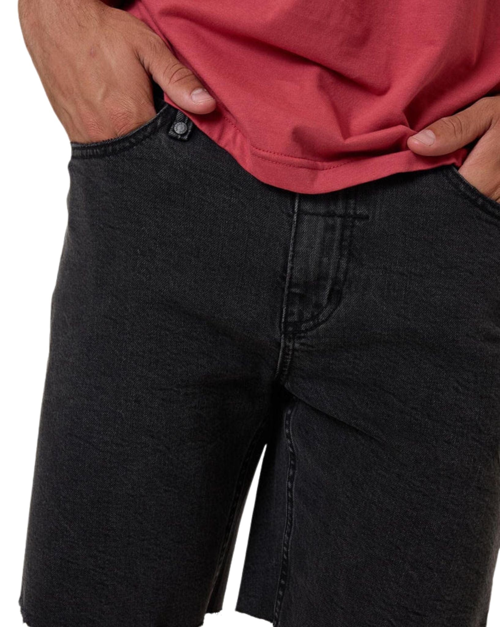 Thrills Bones Denim Short- Ash Black
