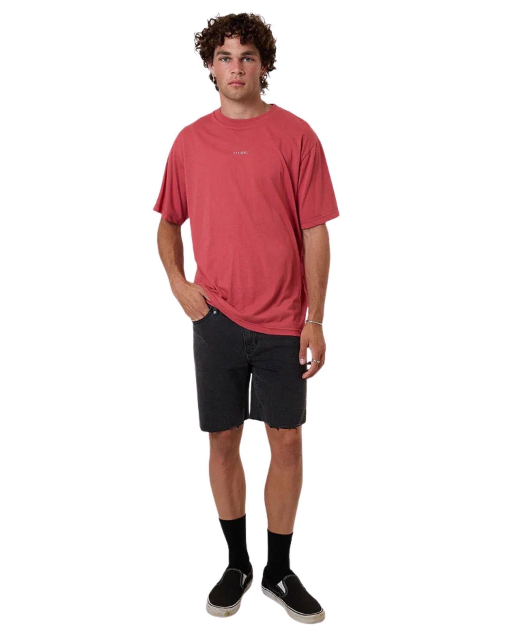 Thrills Bones Denim Short- Ash Black