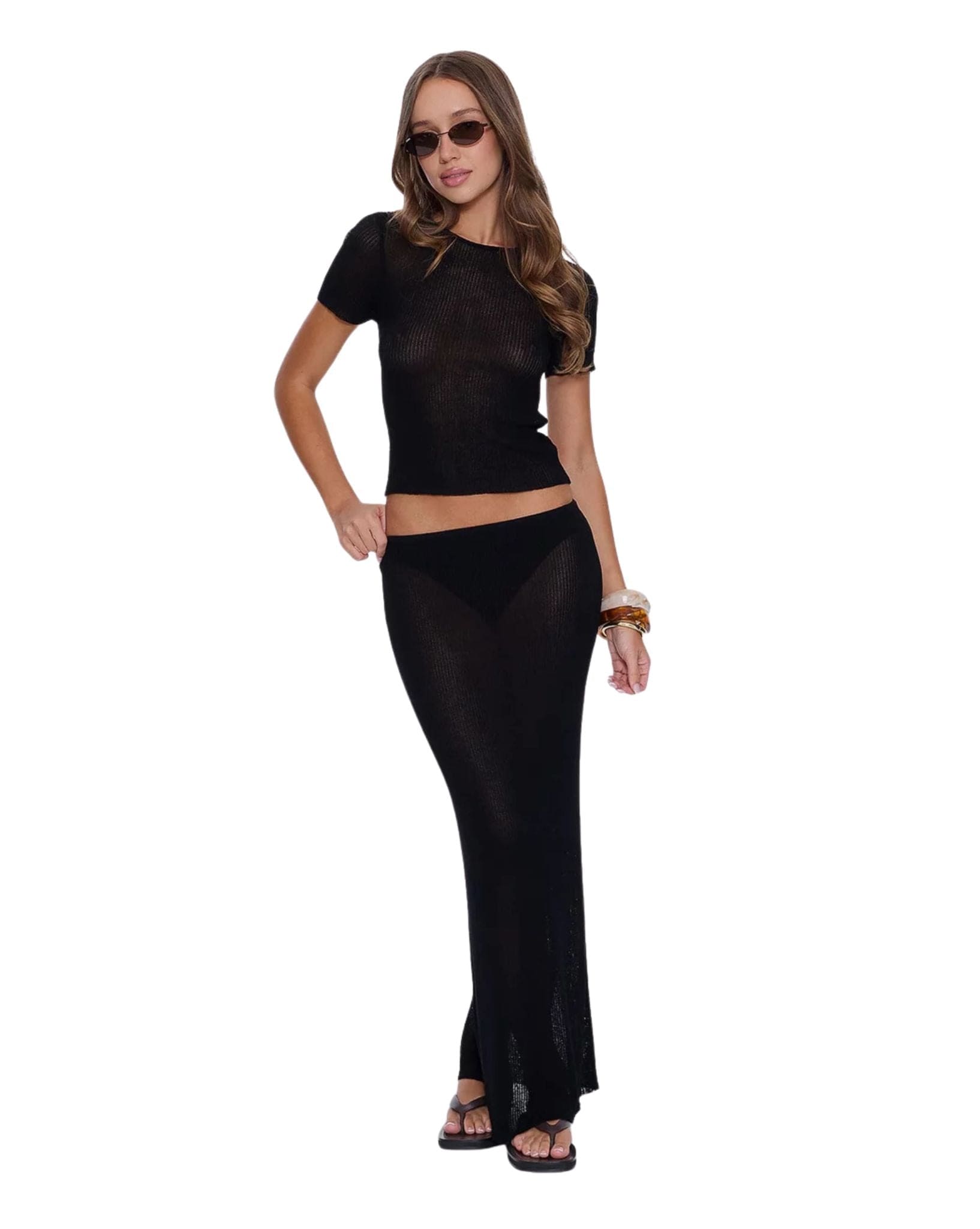 Thrills Dissolve My Mind Knit Maxi Skirt