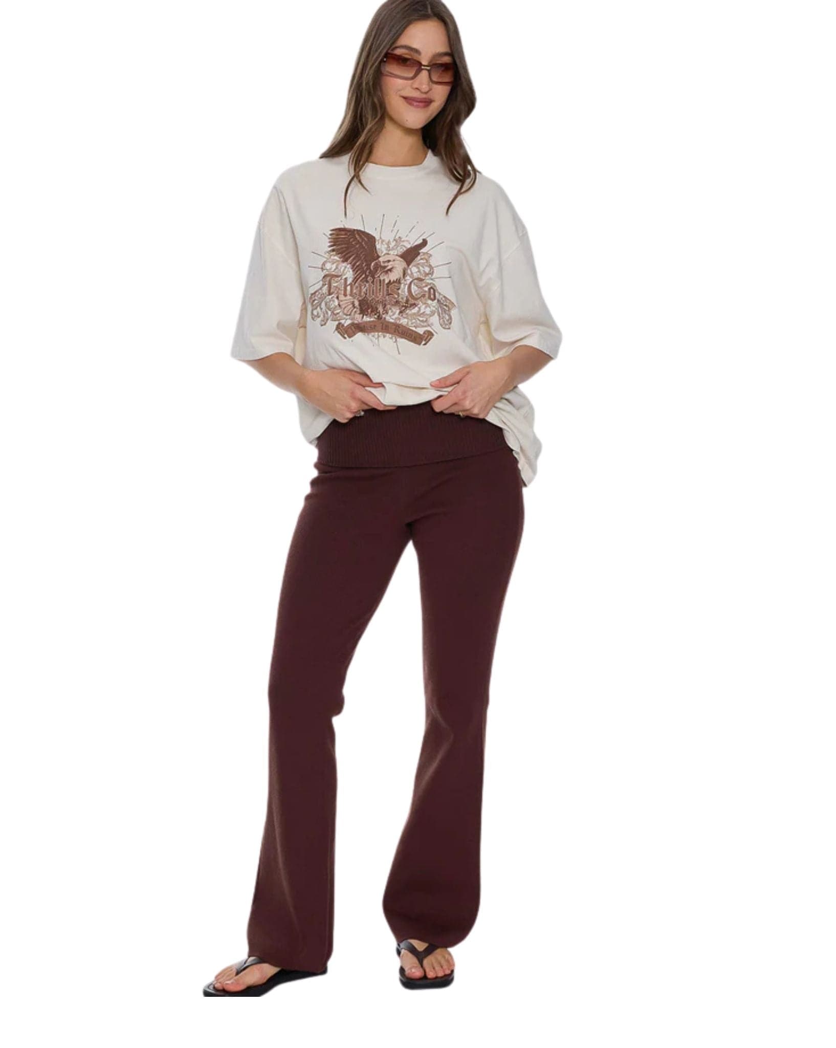 Thrills Estelle Fold Over Knit Pant