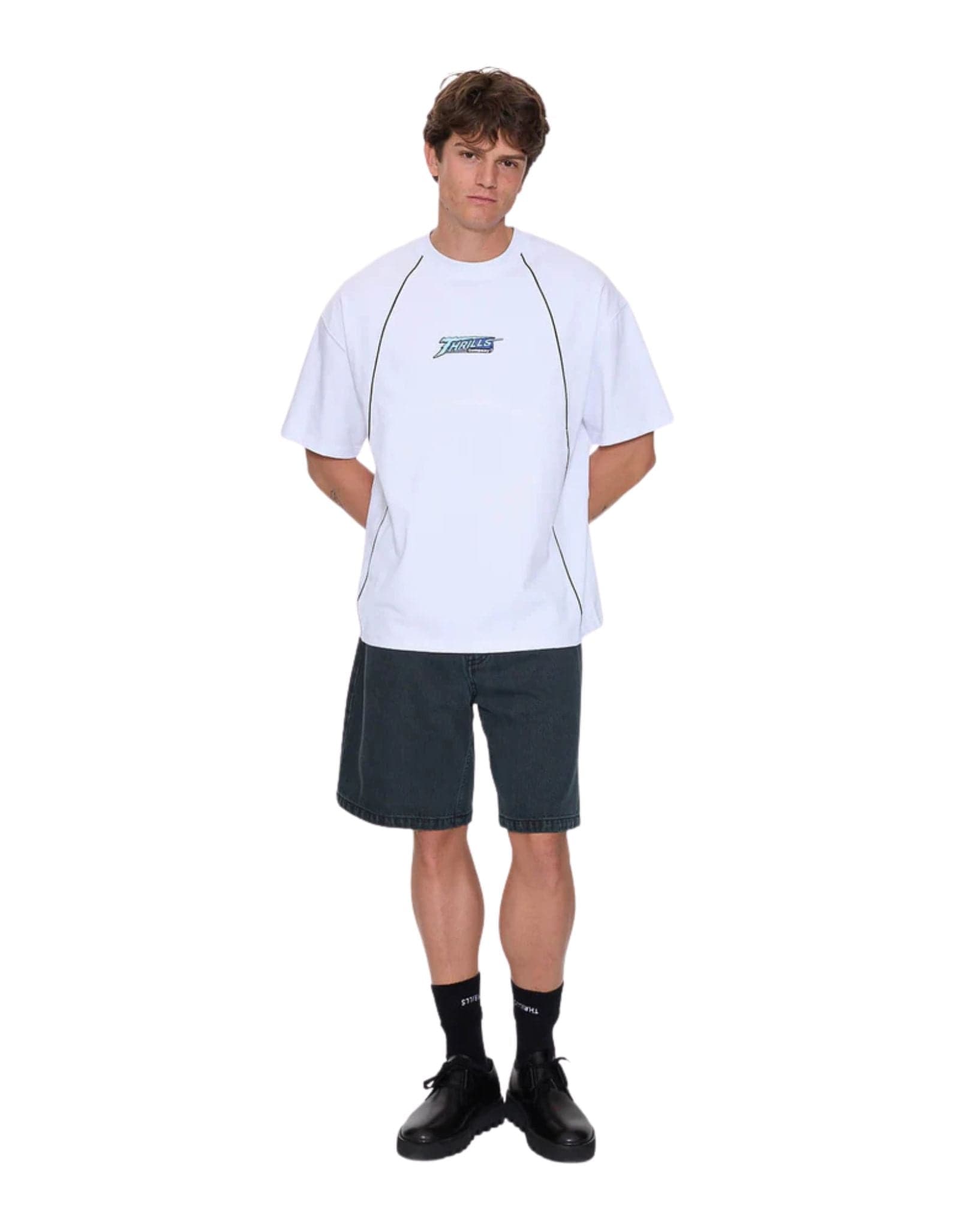 Thrills Heavy Voltage Box Fit Oversize Cropped Piping Tee