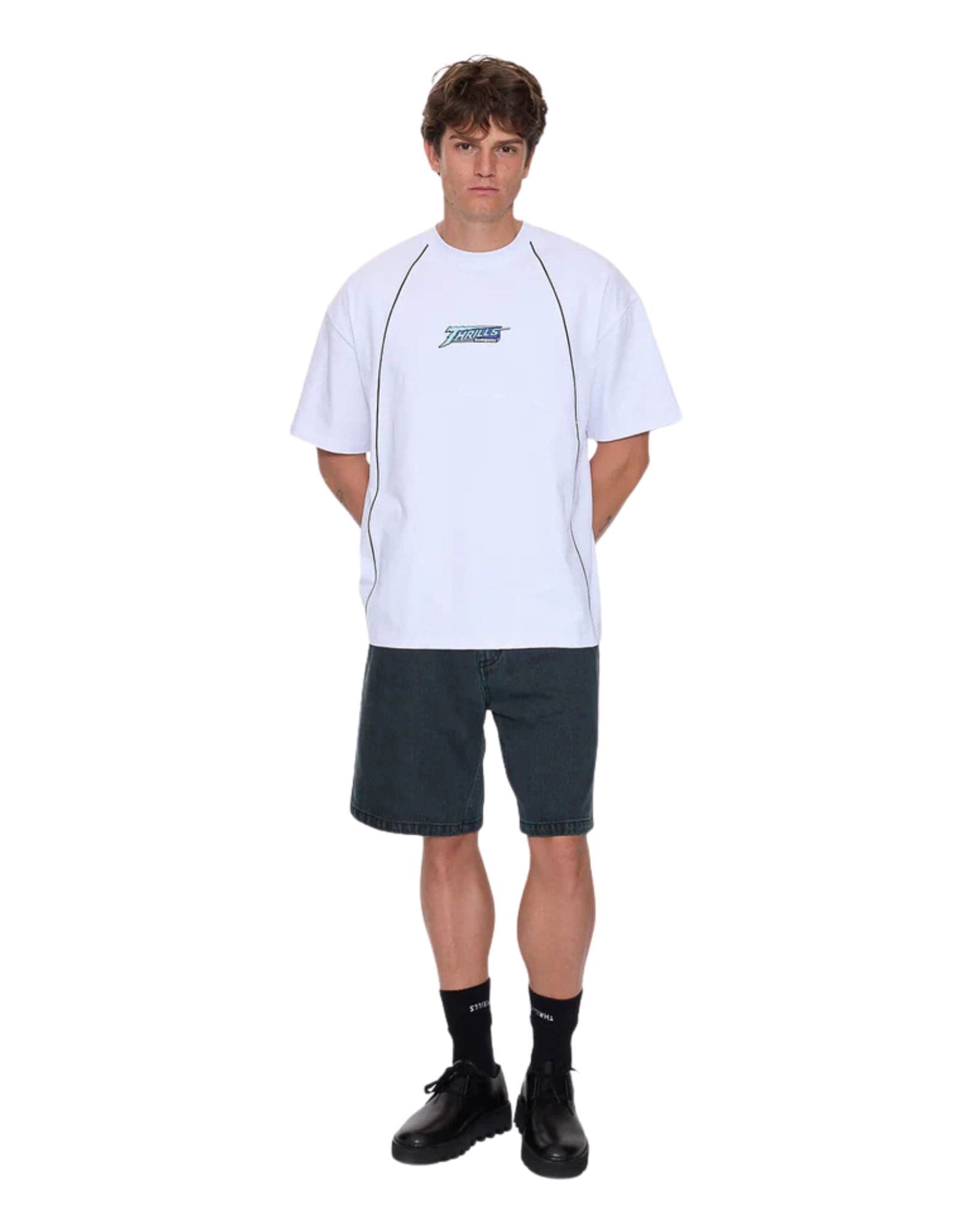 Thrills Heavy Voltage Box Fit Oversize Cropped Piping Tee