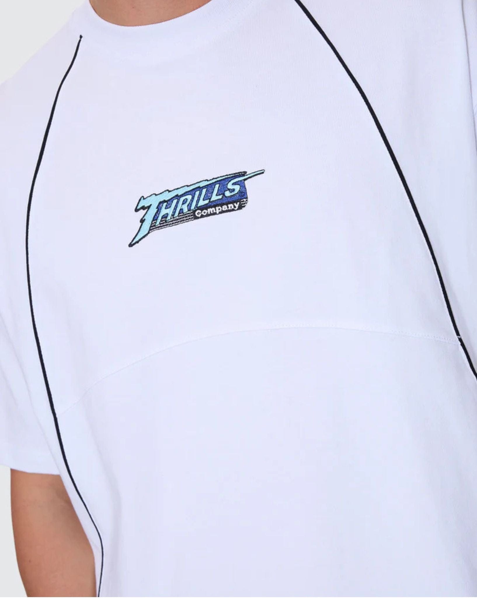 Thrills Heavy Voltage Box Fit Oversize Cropped Piping Tee