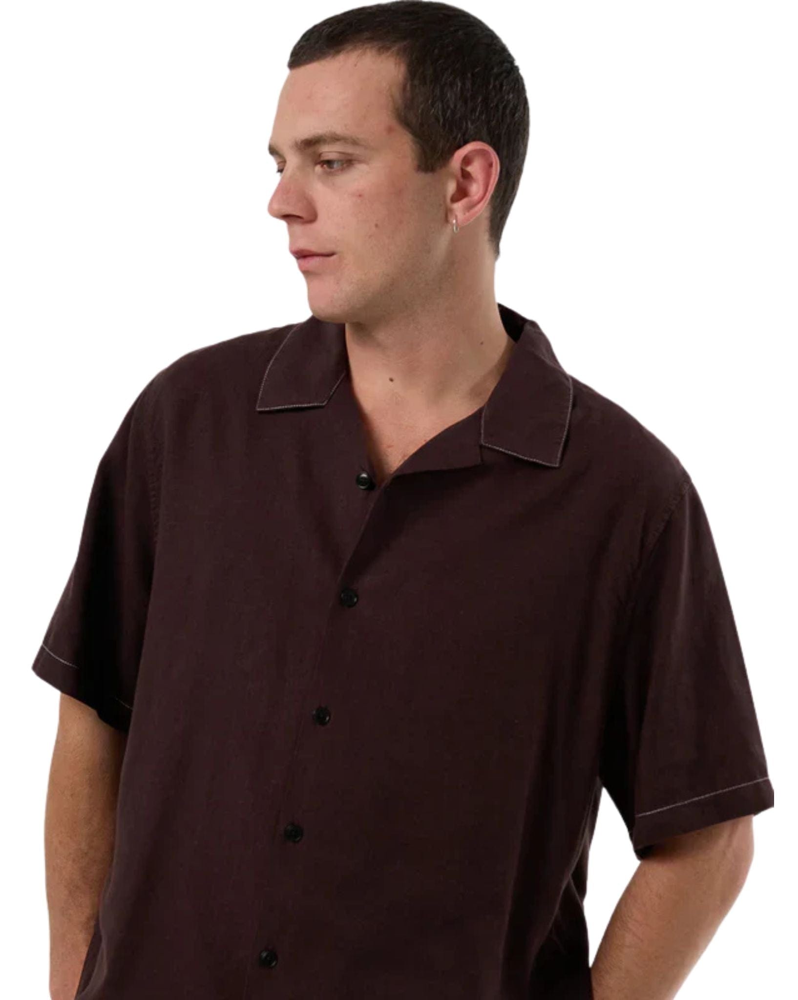 Thrills Hemp Minimal Thrills Contrast Stitch Bowling Shirt