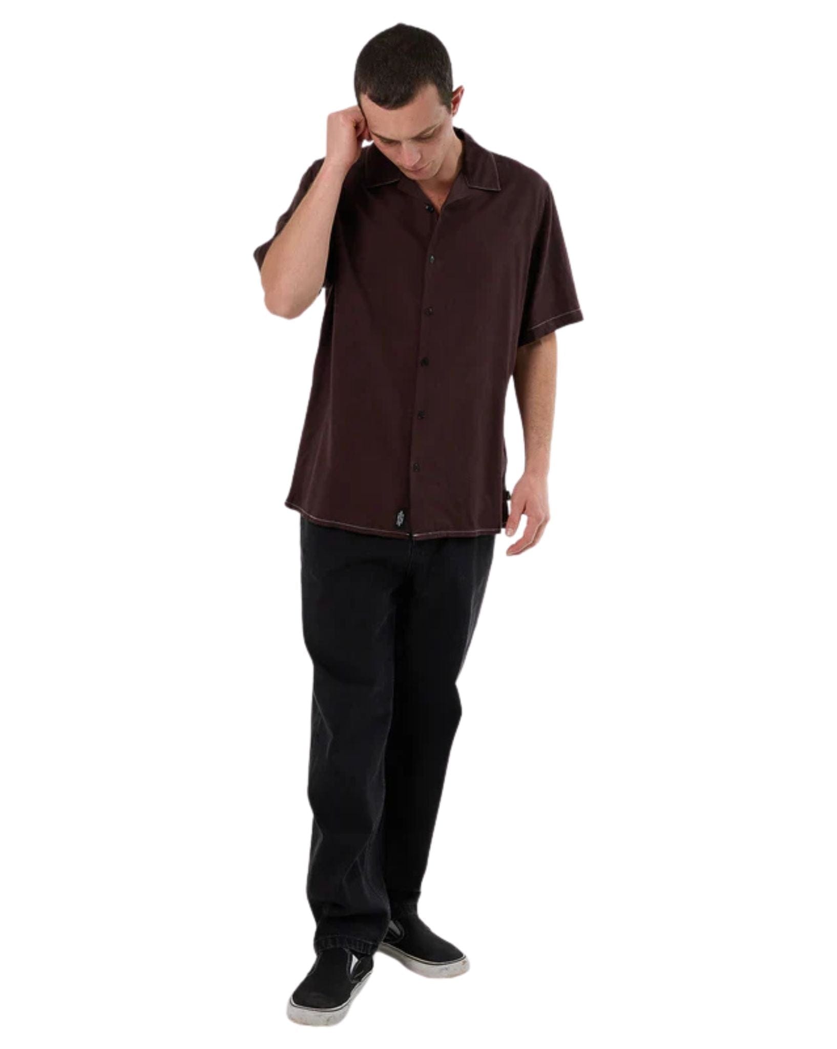 Thrills Hemp Minimal Thrills Contrast Stitch Bowling Shirt