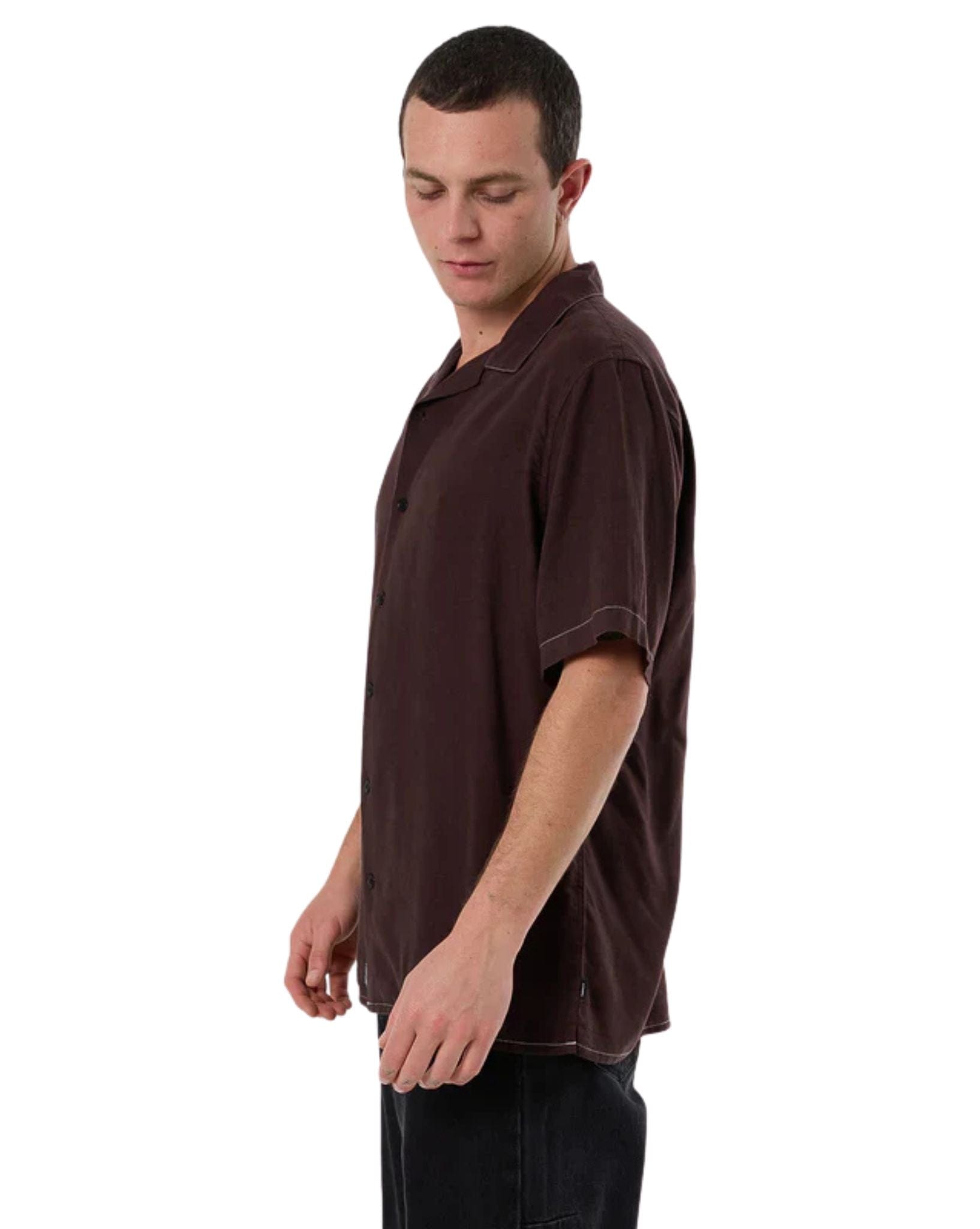 Thrills Hemp Minimal Thrills Contrast Stitch Bowling Shirt
