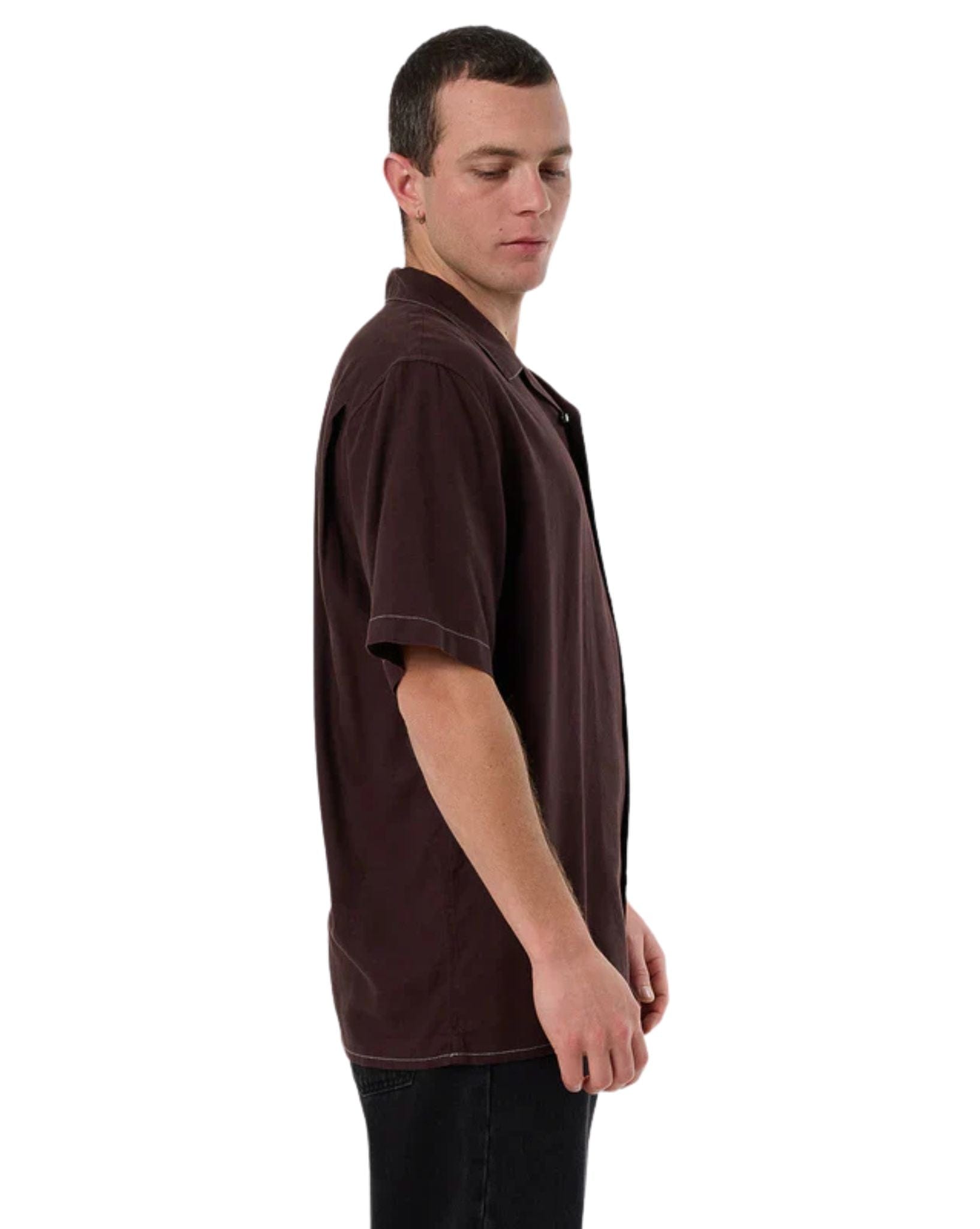 Thrills Hemp Minimal Thrills Contrast Stitch Bowling Shirt