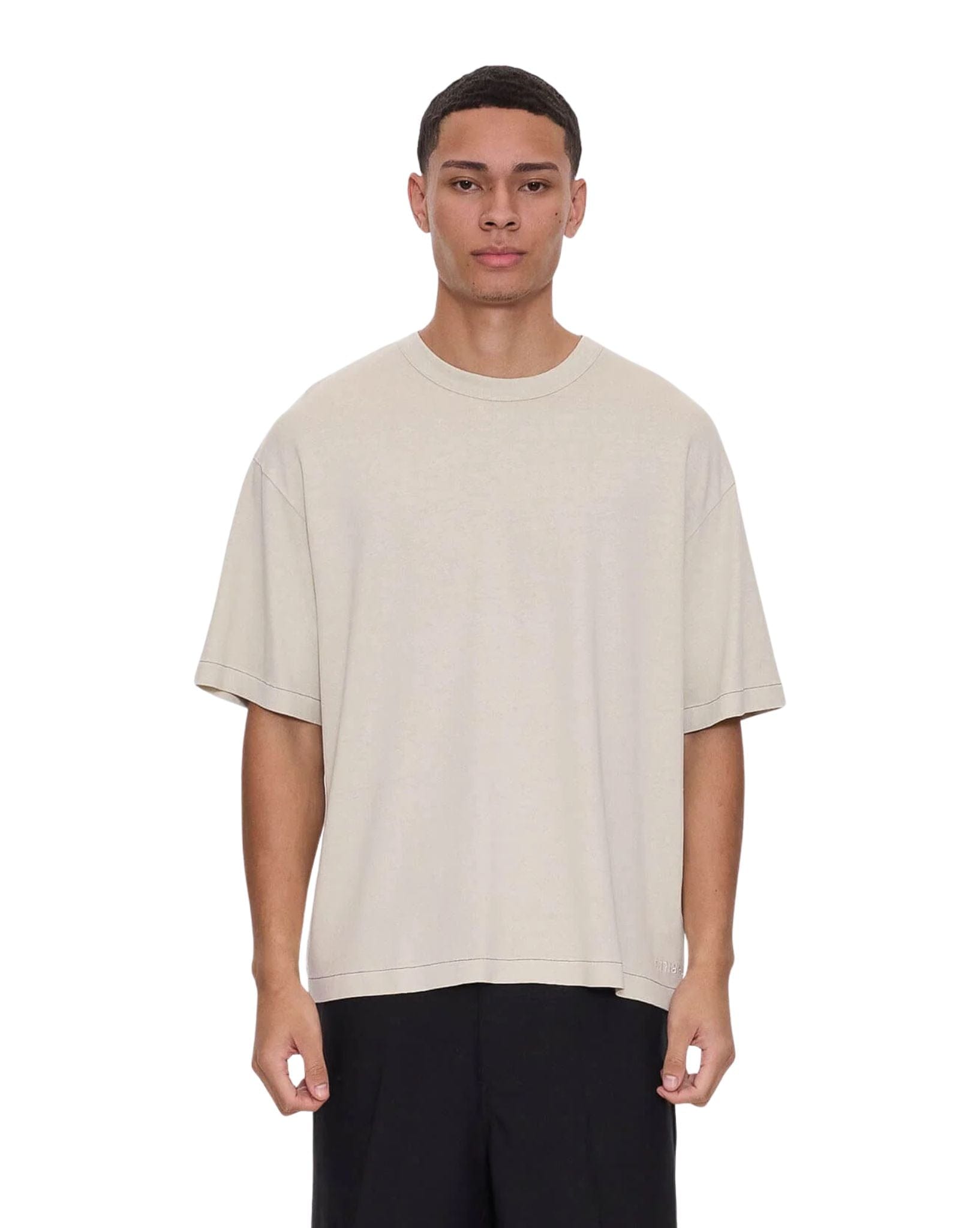 Thrills Hemp Thrills Embro Contrast Stitch Box Fit Oversize Cropped Tee