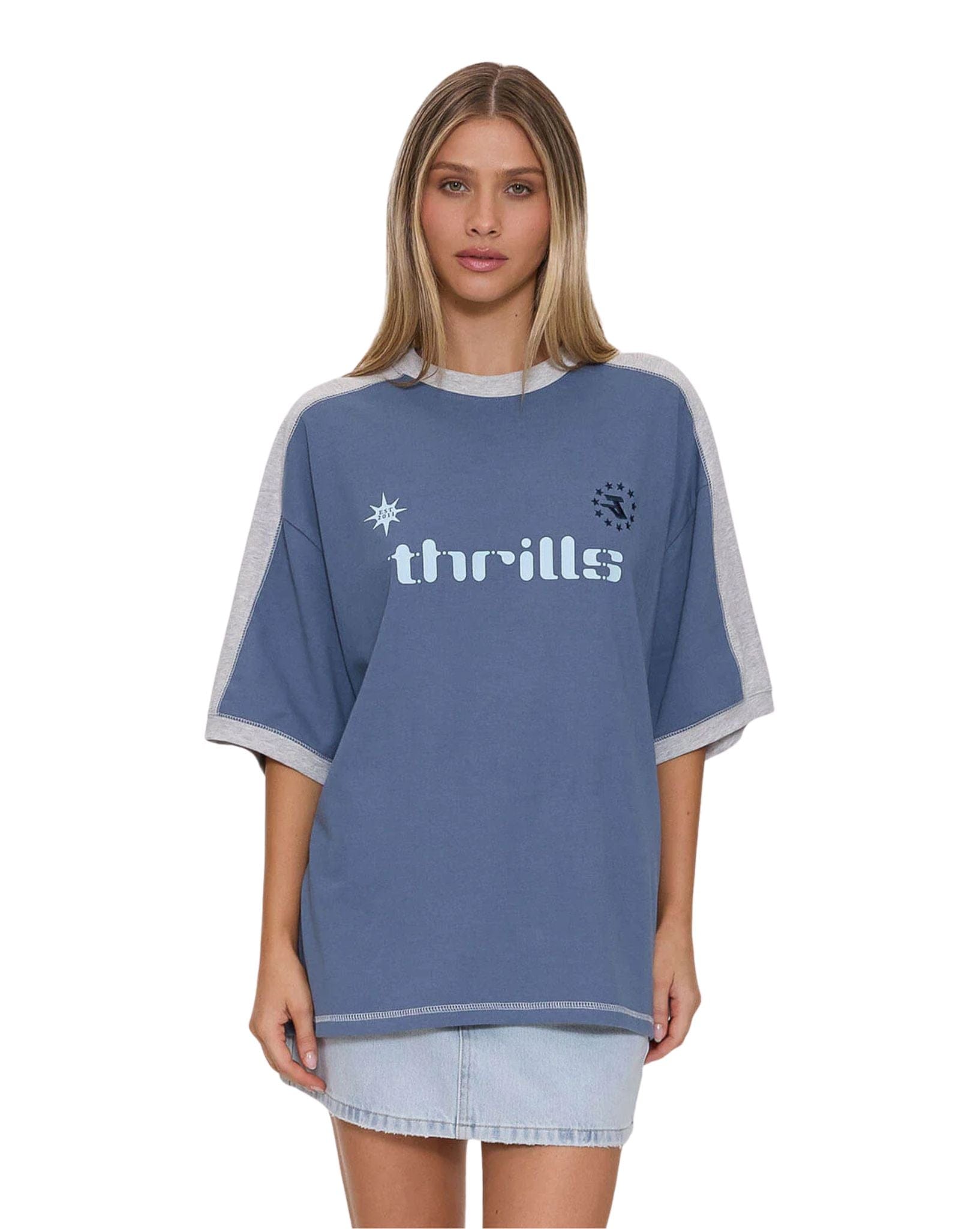 Thrills Hot Shot Panelled Oversized Tee
