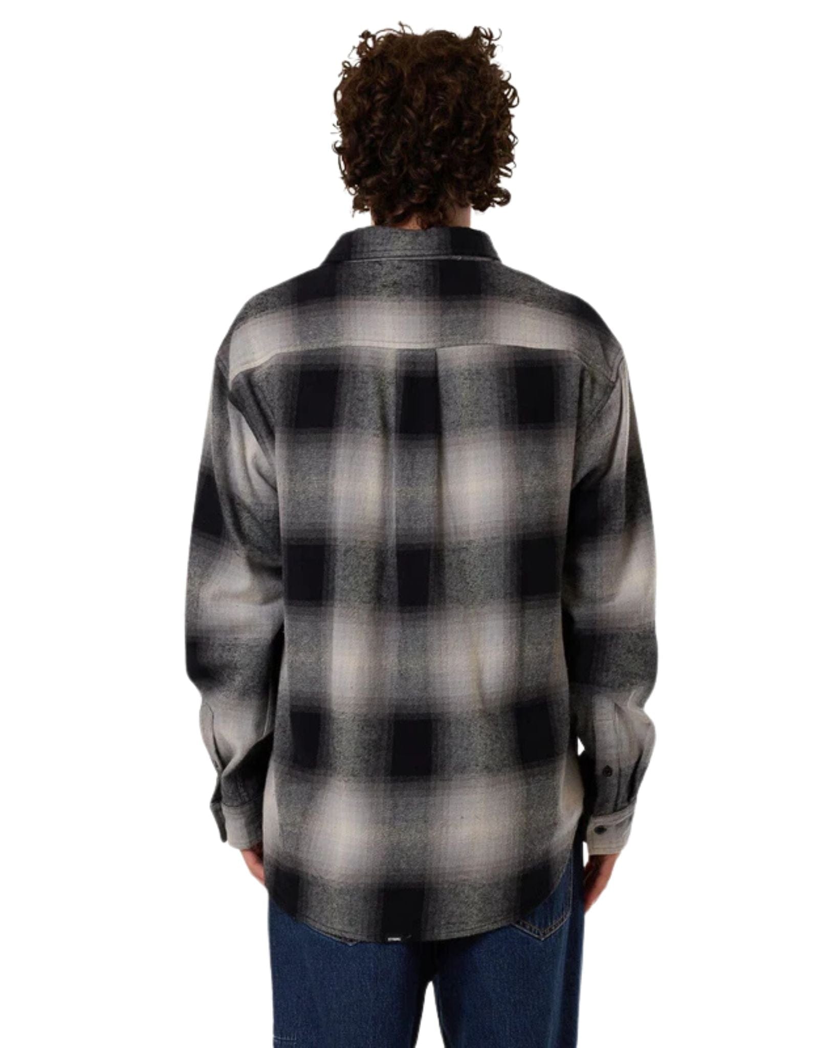 Thrills Mens Barrio Long Sleeve Flannel Shirt - Black