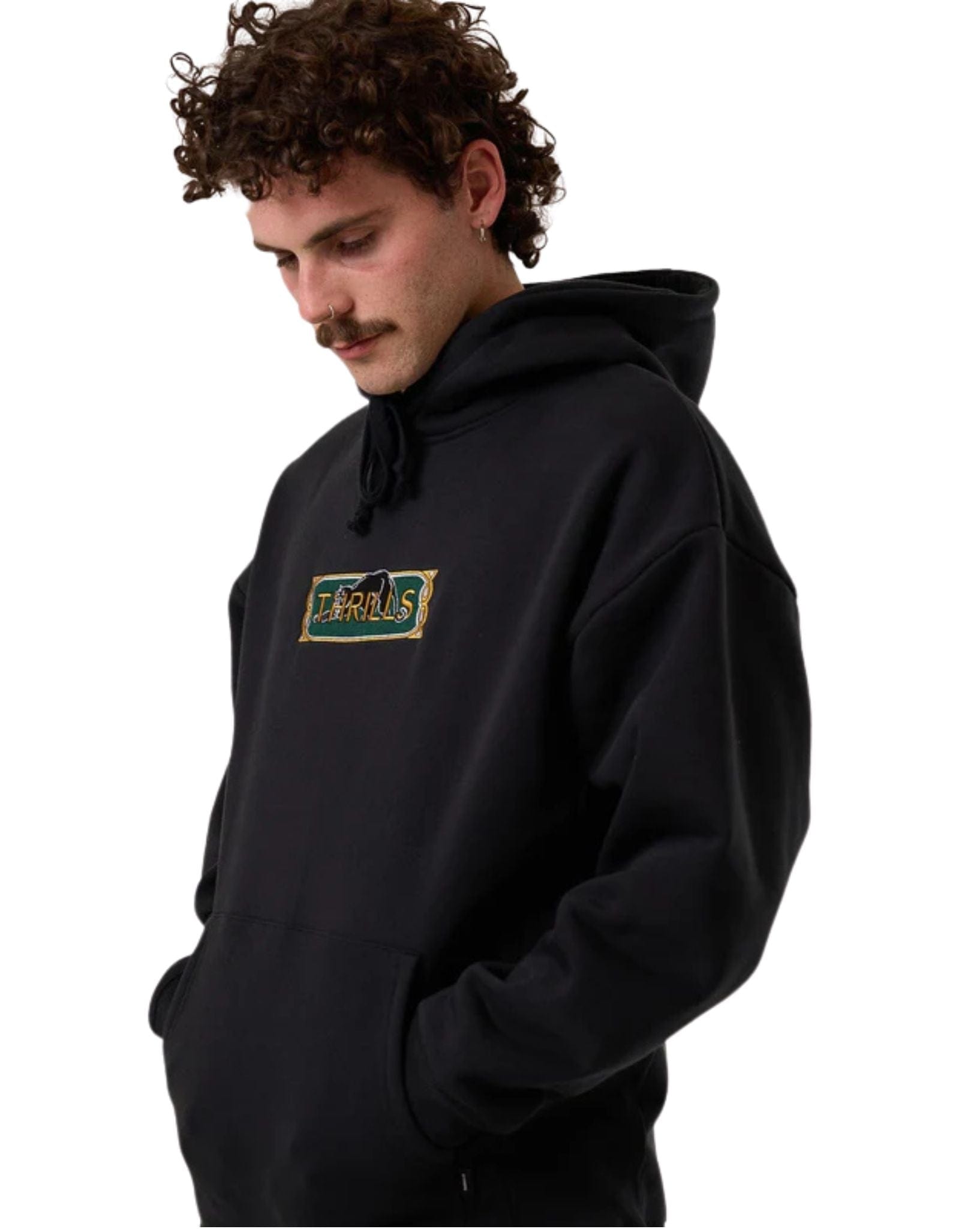 Thrills Mens Behind It All Slouch Pull On Hood