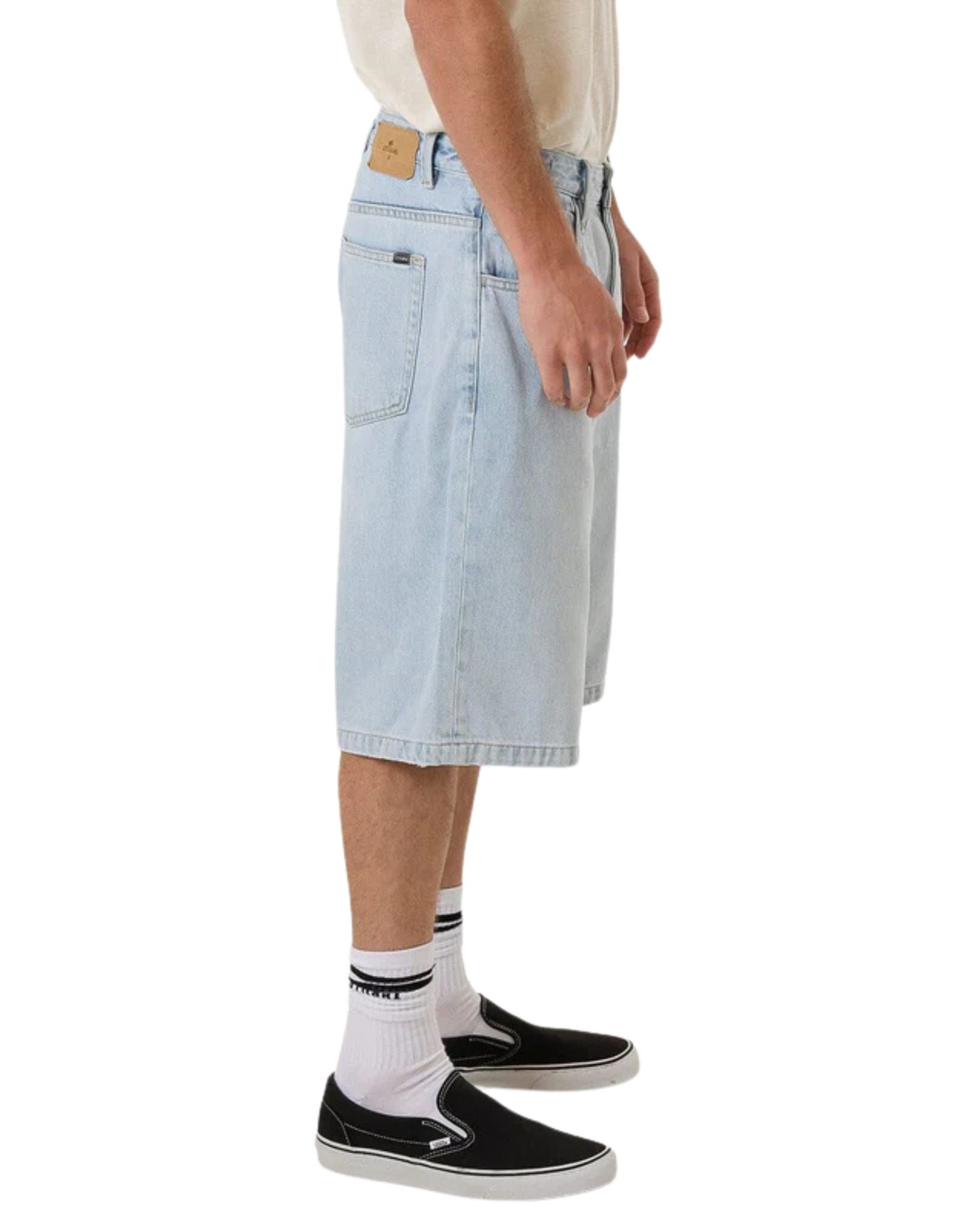 Thrills Mens Big Slacker Denim Short- Ether Blue