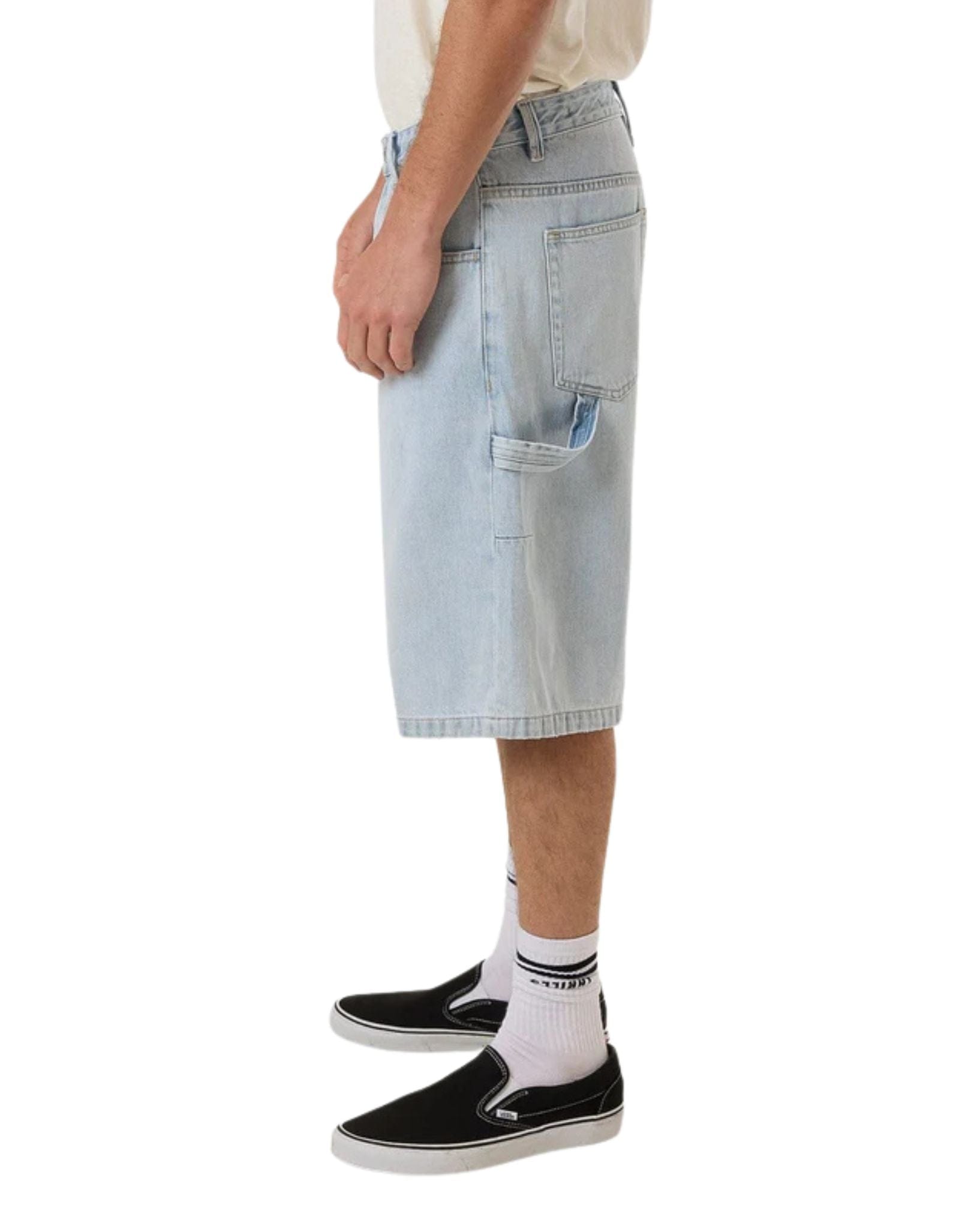 Thrills Mens Big Slacker Denim Short- Ether Blue