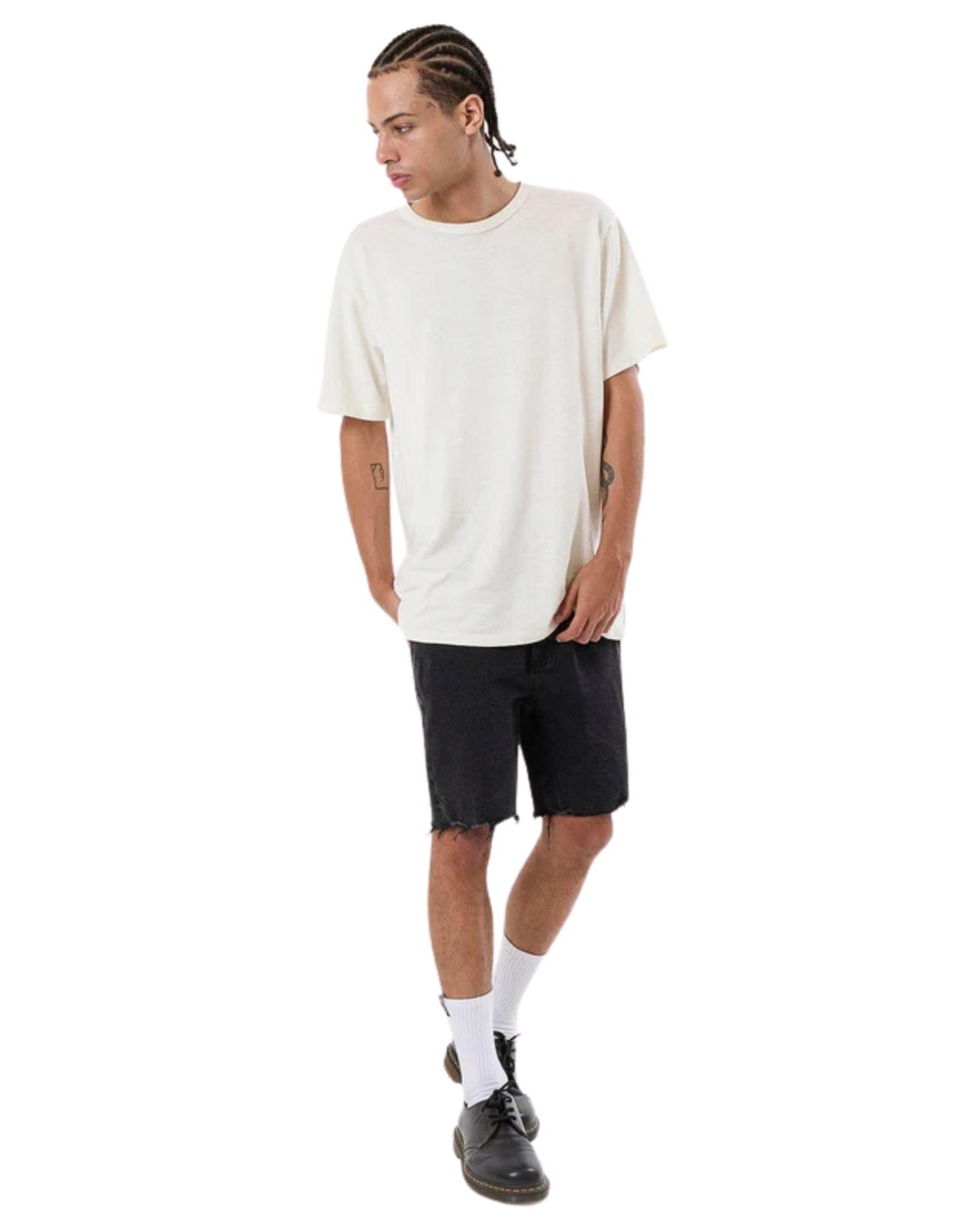 Thrills Mens Bones Denim Short - Aged Black