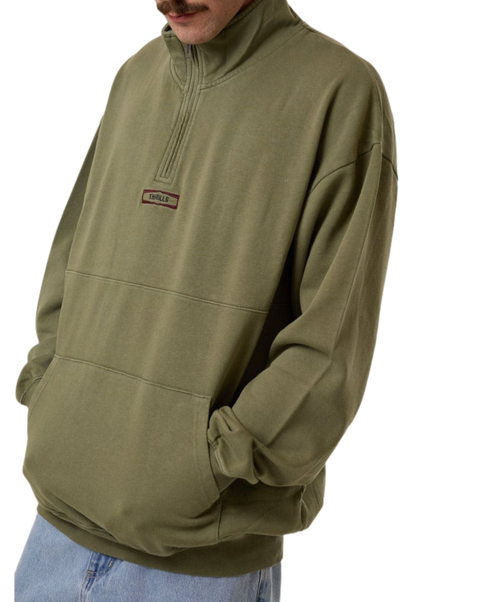Thrills Mens Born to Fly Quarter Zip Fleece