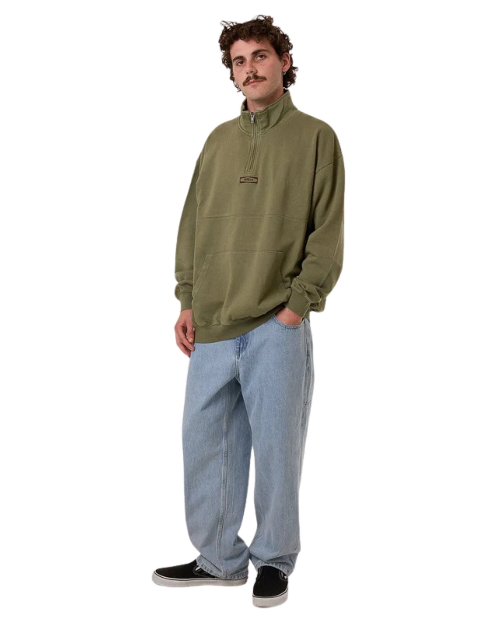 Thrills Mens Born to Fly Quarter Zip Fleece