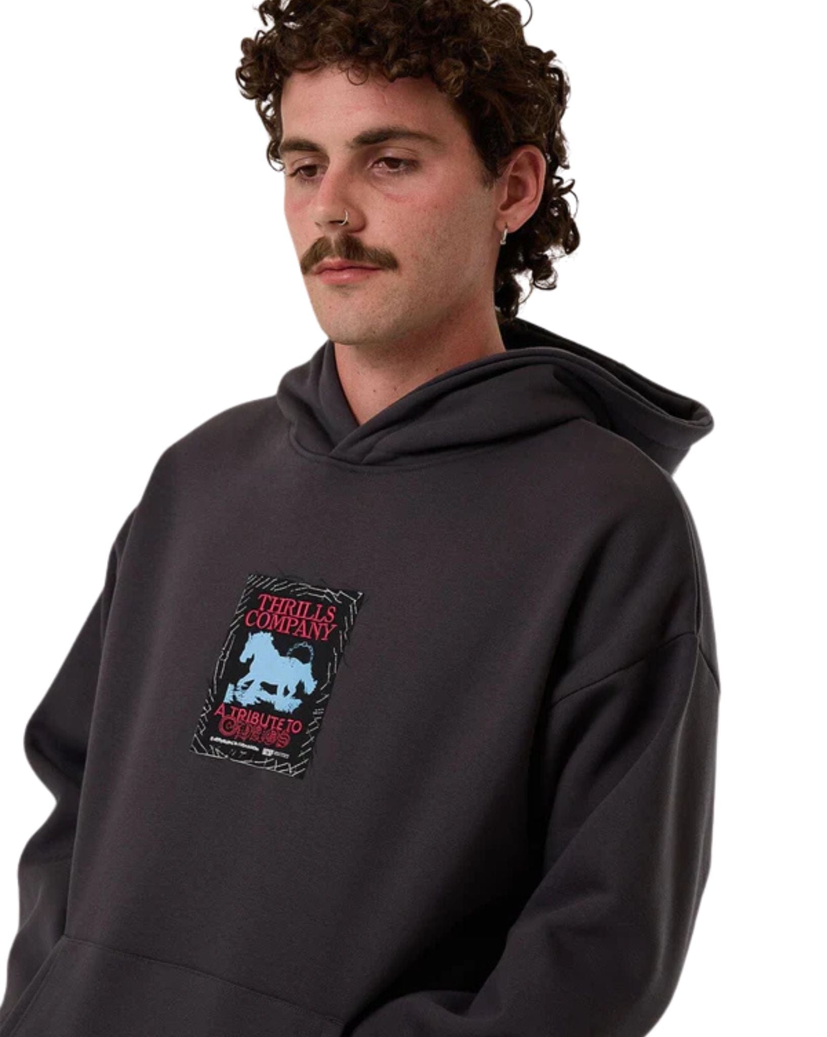 Thrills Mens Chain Of Formation Slouch Pull On Hood