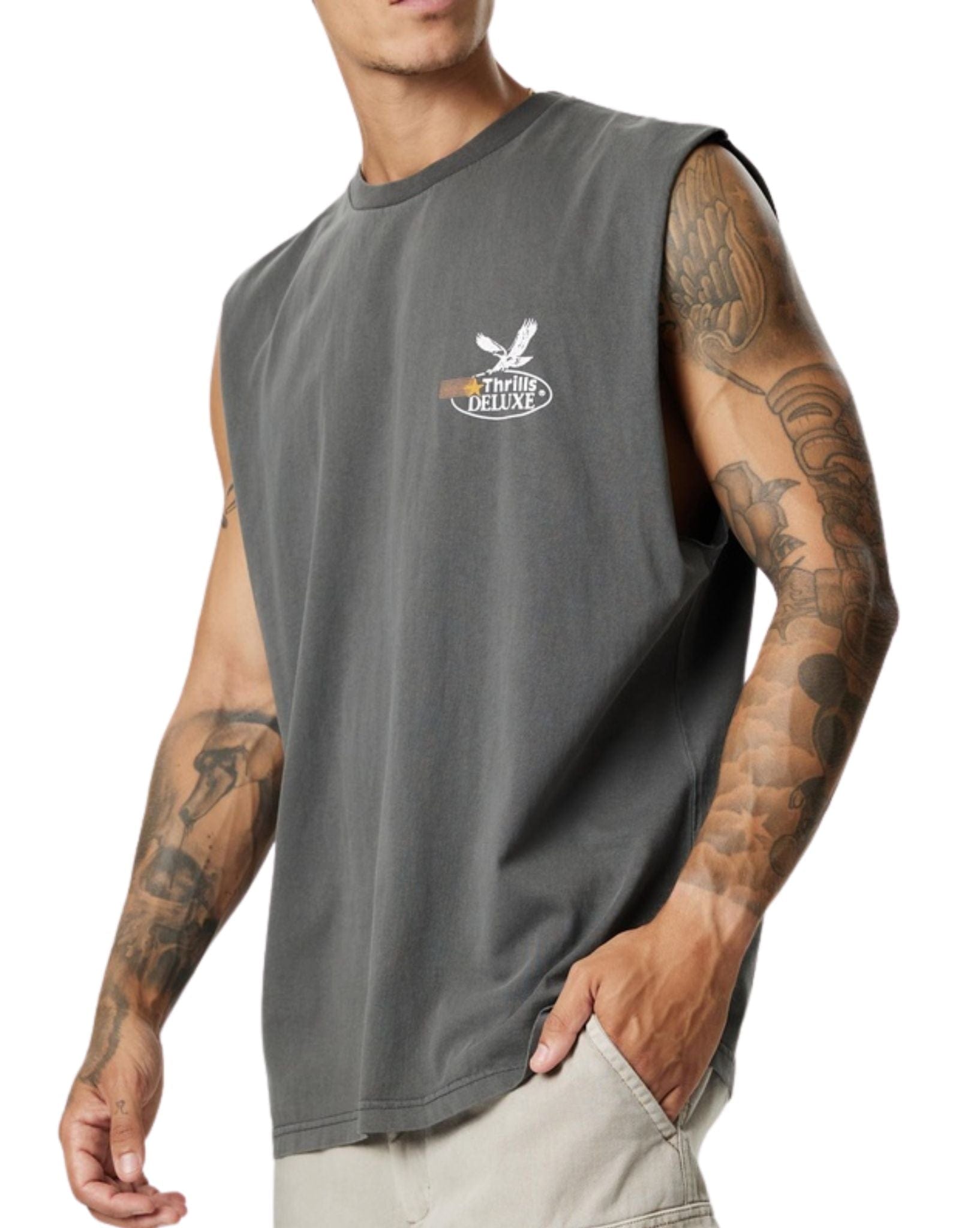 Thrills Mens Deluxe Merch Fit Muscle Tee