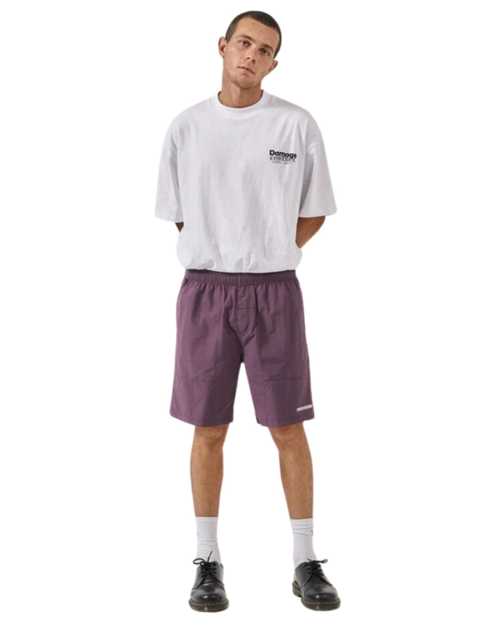 Thrills Mens Easy Listening Short - Purple Pennant