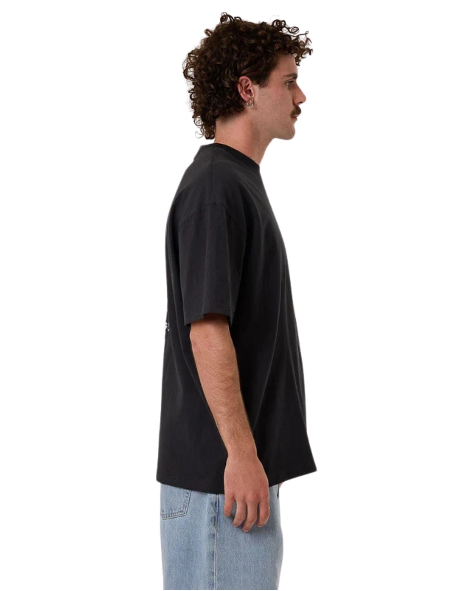 Thrills Mens Filter Box Fit Oversize Tee - Faded Black
