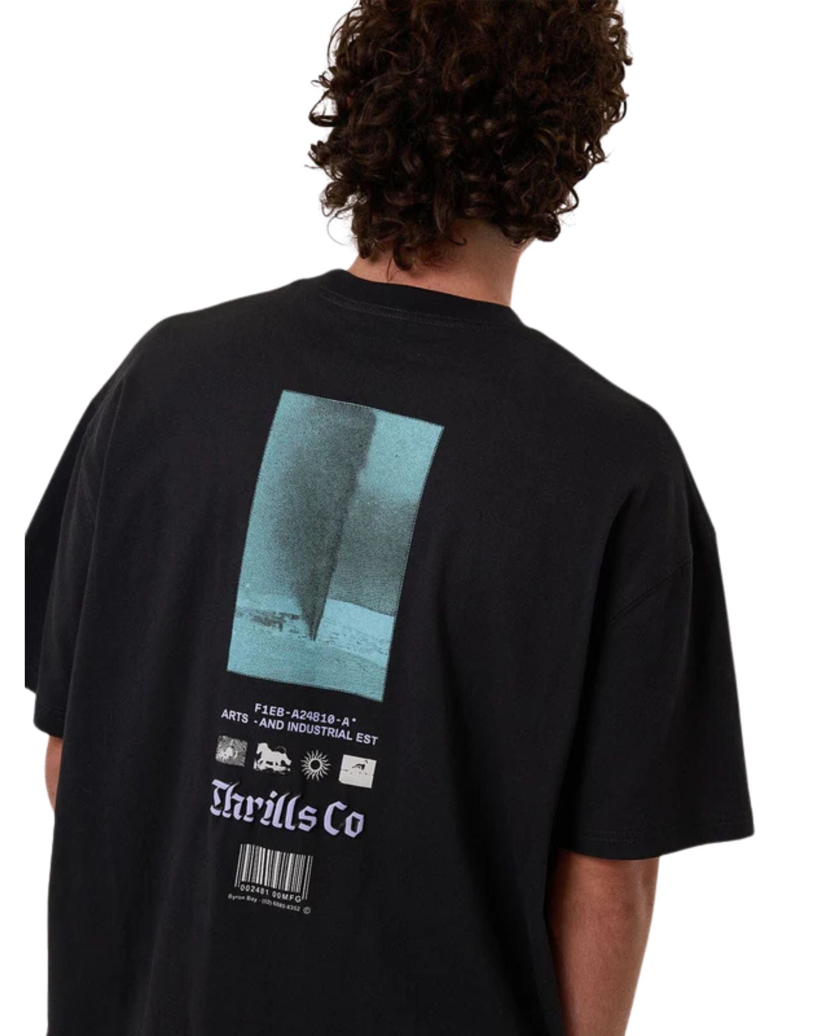 Thrills Mens Filter Box Fit Oversize Tee - Faded Black