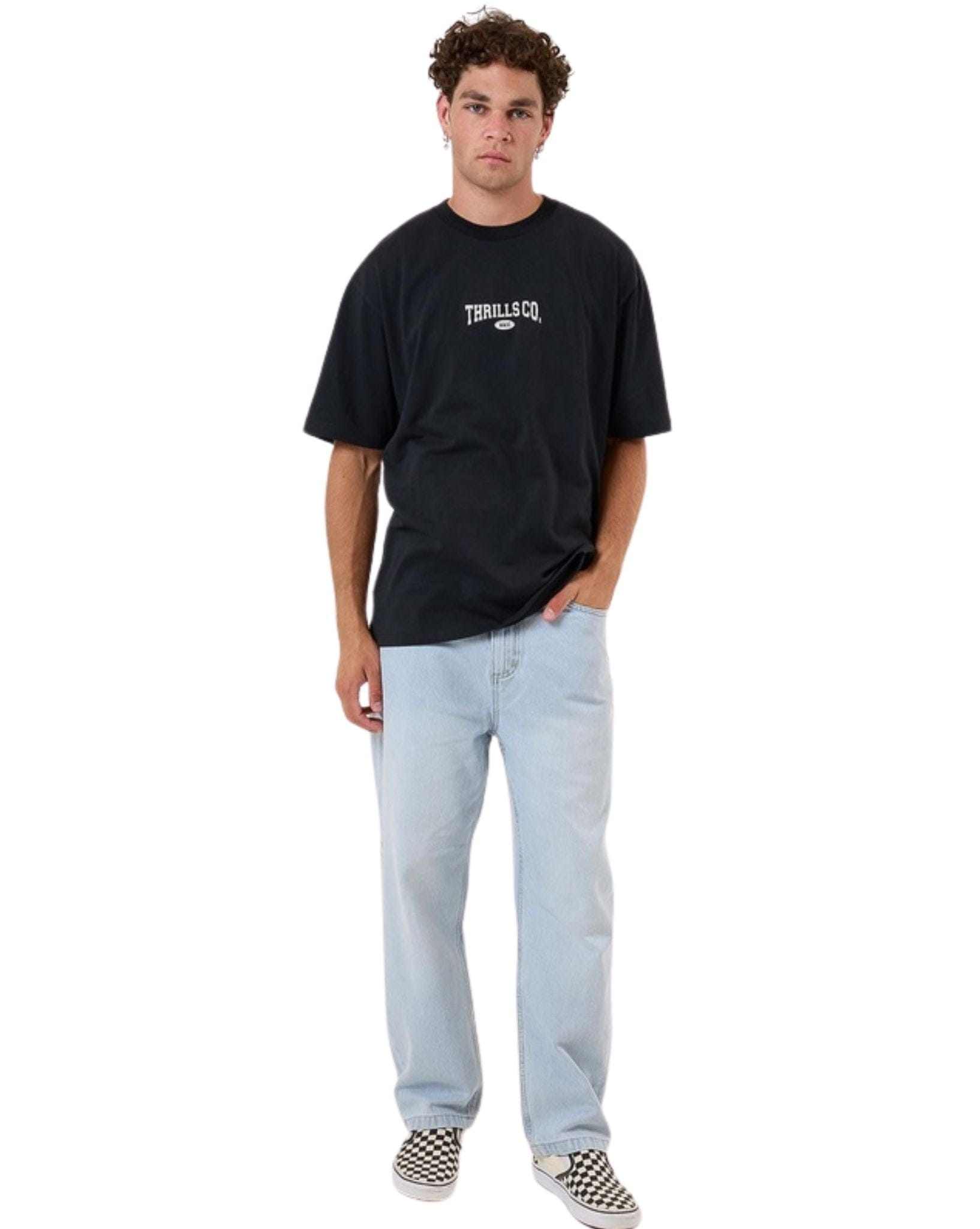 Thrills Mens Hazed Slacker Denim Jean