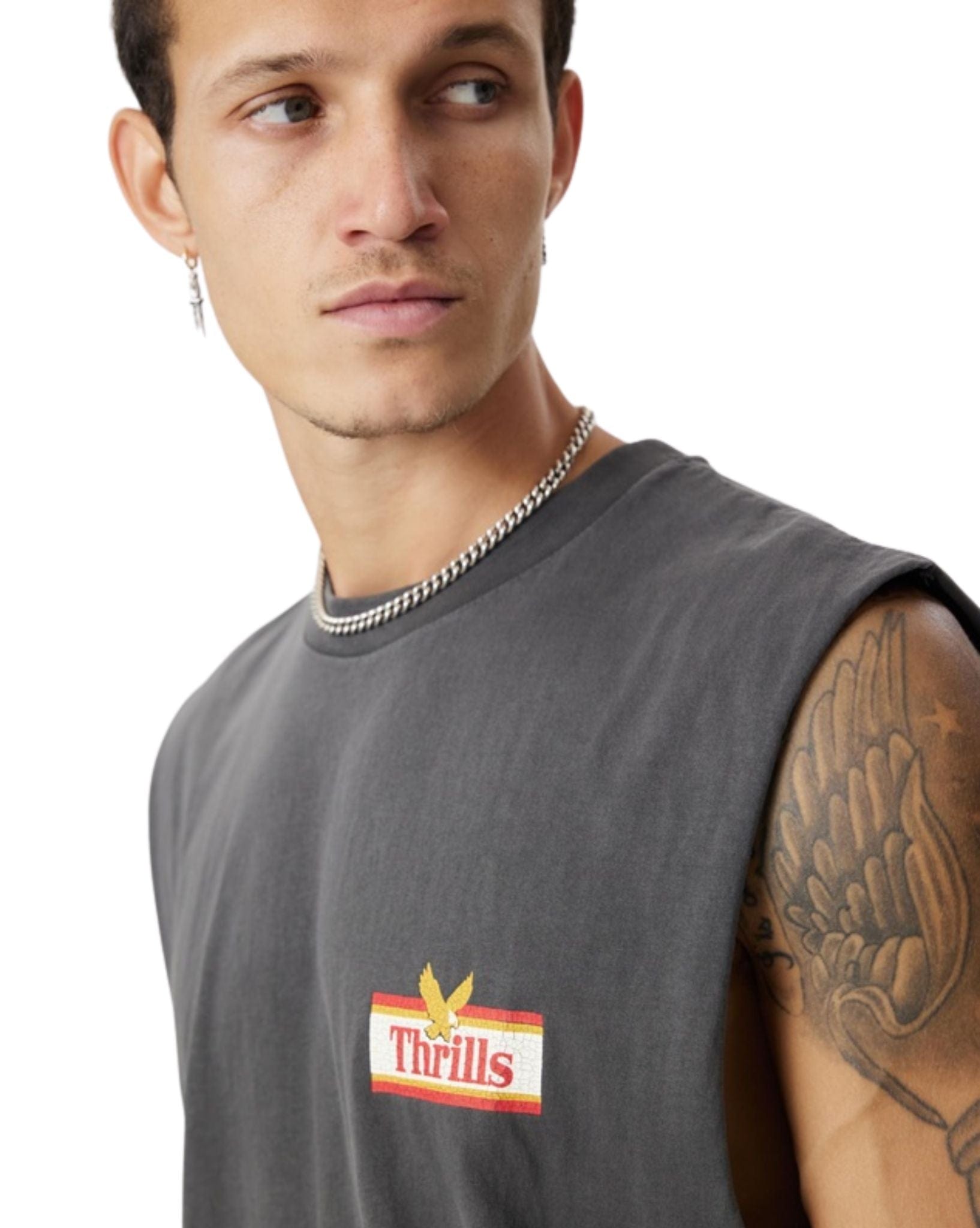 Thrills Mens Never Stop Merch Fit Muscle Tee