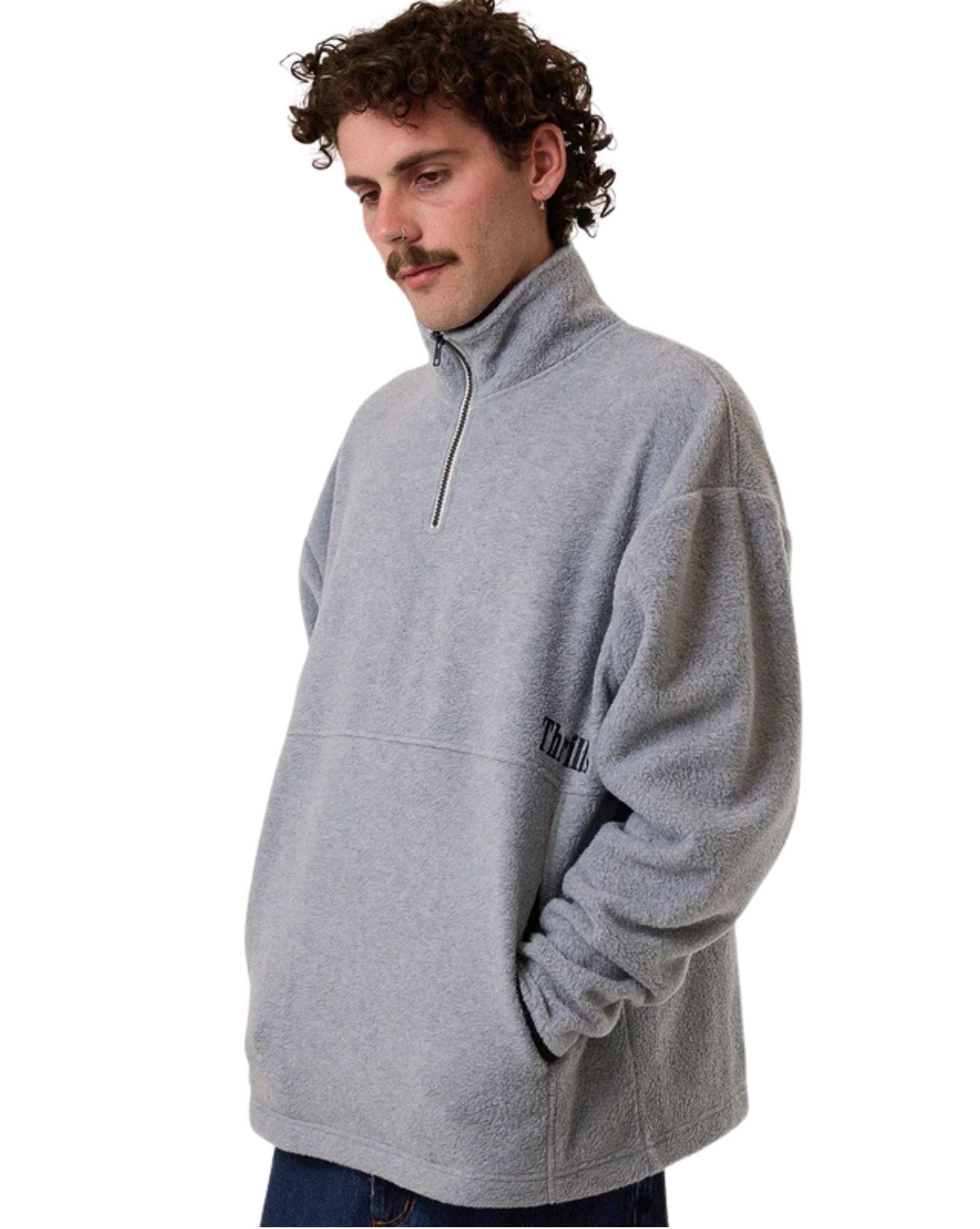 Thrills Mens On The Range Quarter Zip Polar Fleece