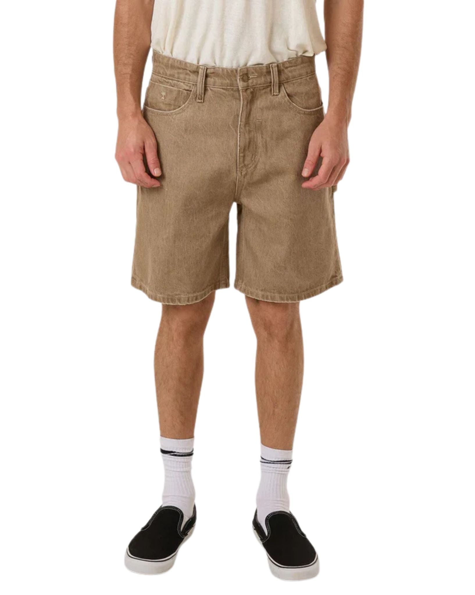 Thrills Mens Slacker Denim Short- Breen Stonewash