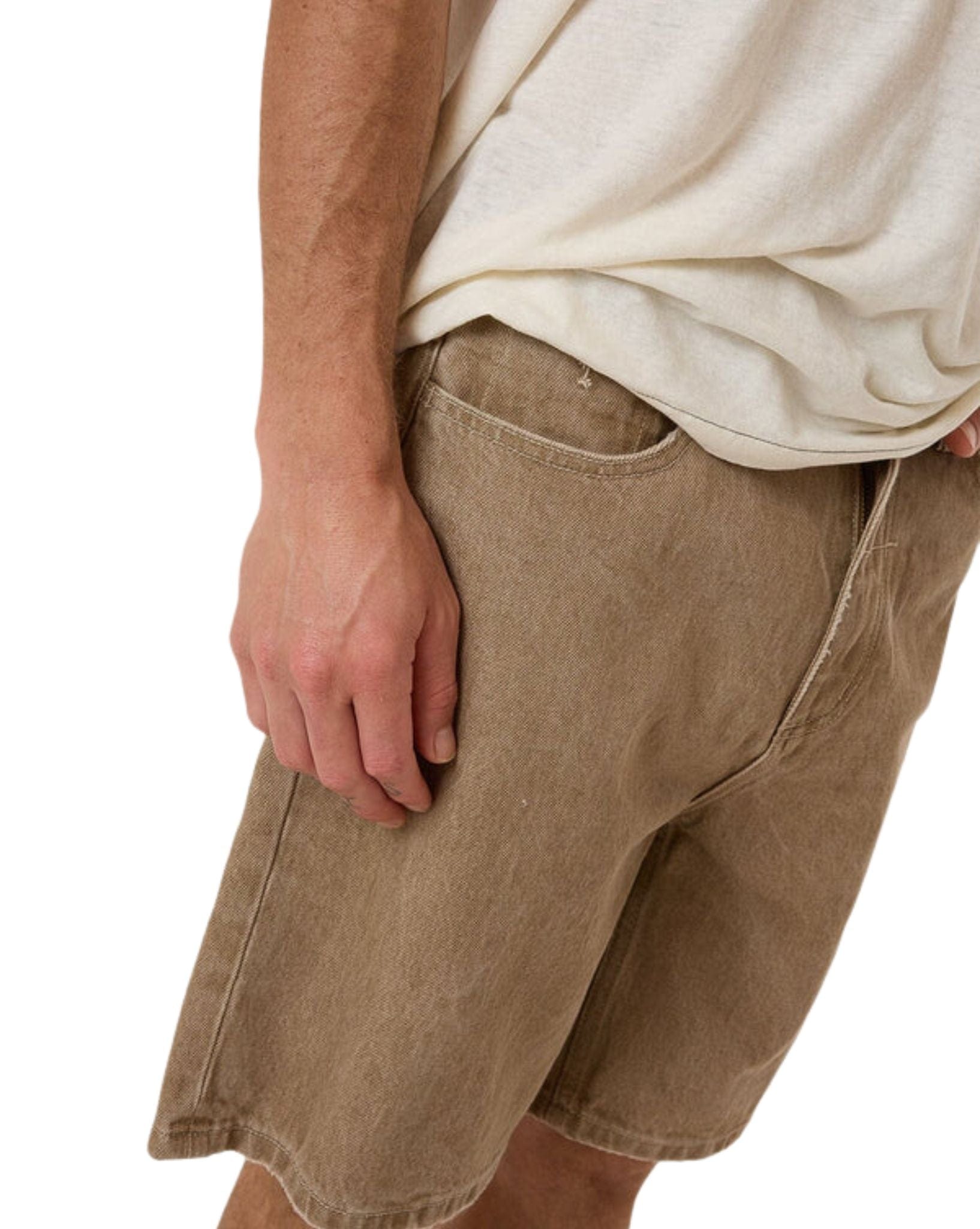 Thrills Mens Slacker Denim Short- Breen Stonewash