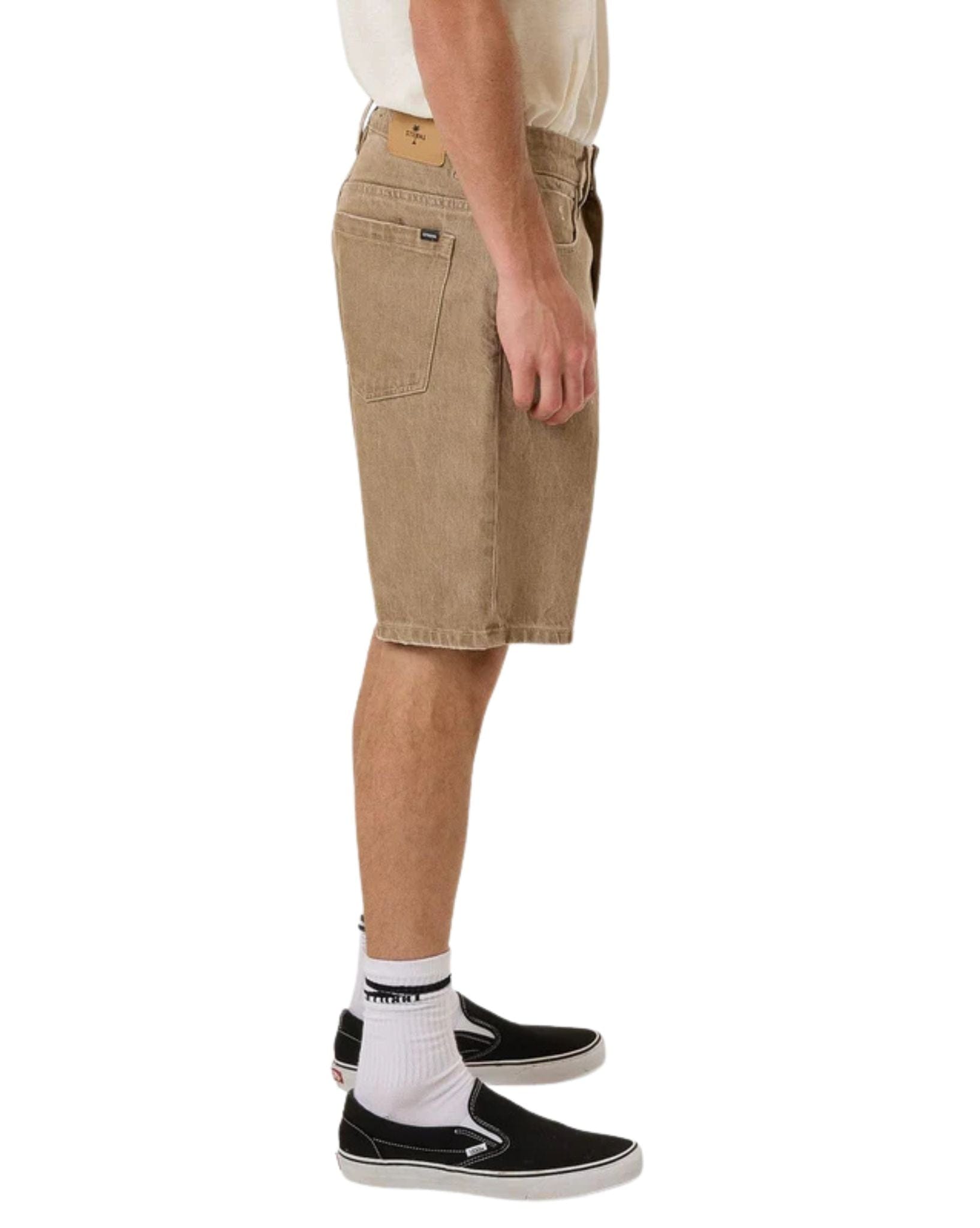 Thrills Mens Slacker Denim Short- Breen Stonewash