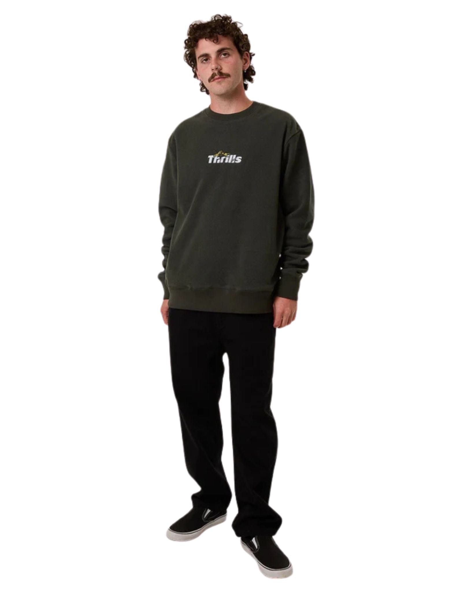 Thrills Mens Solace Of Nature Oversize Polar Fleece Crew