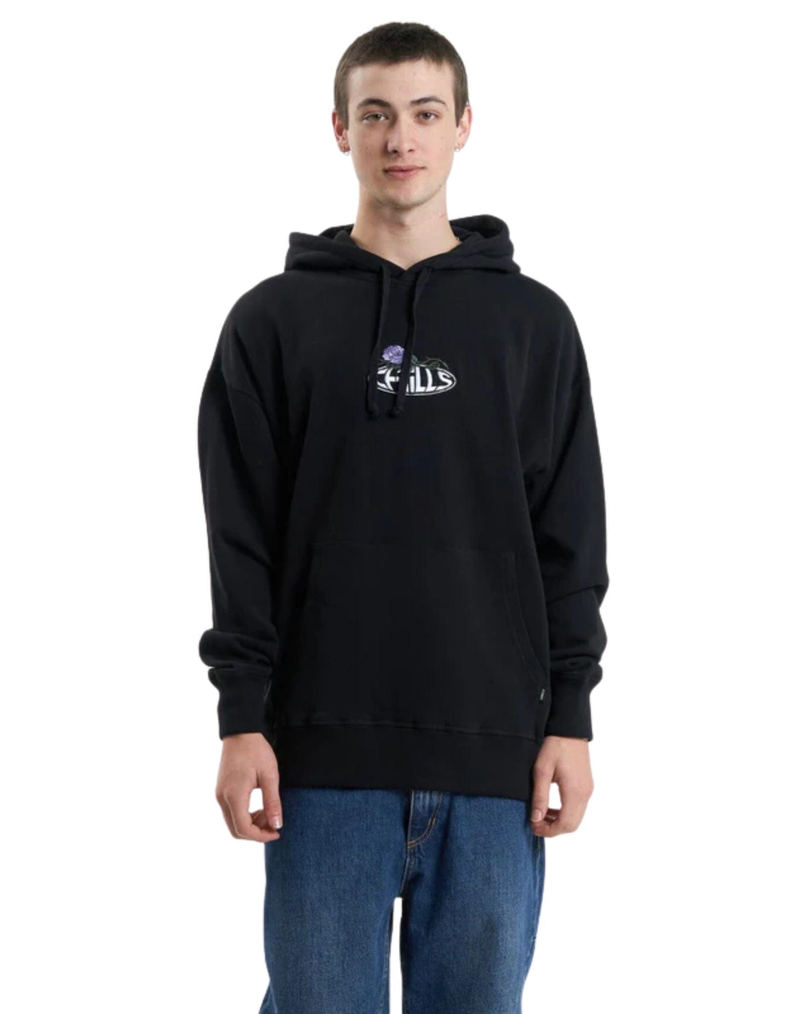 Thrills Mens Sub Rosa Slouch Pull On Hood - Black