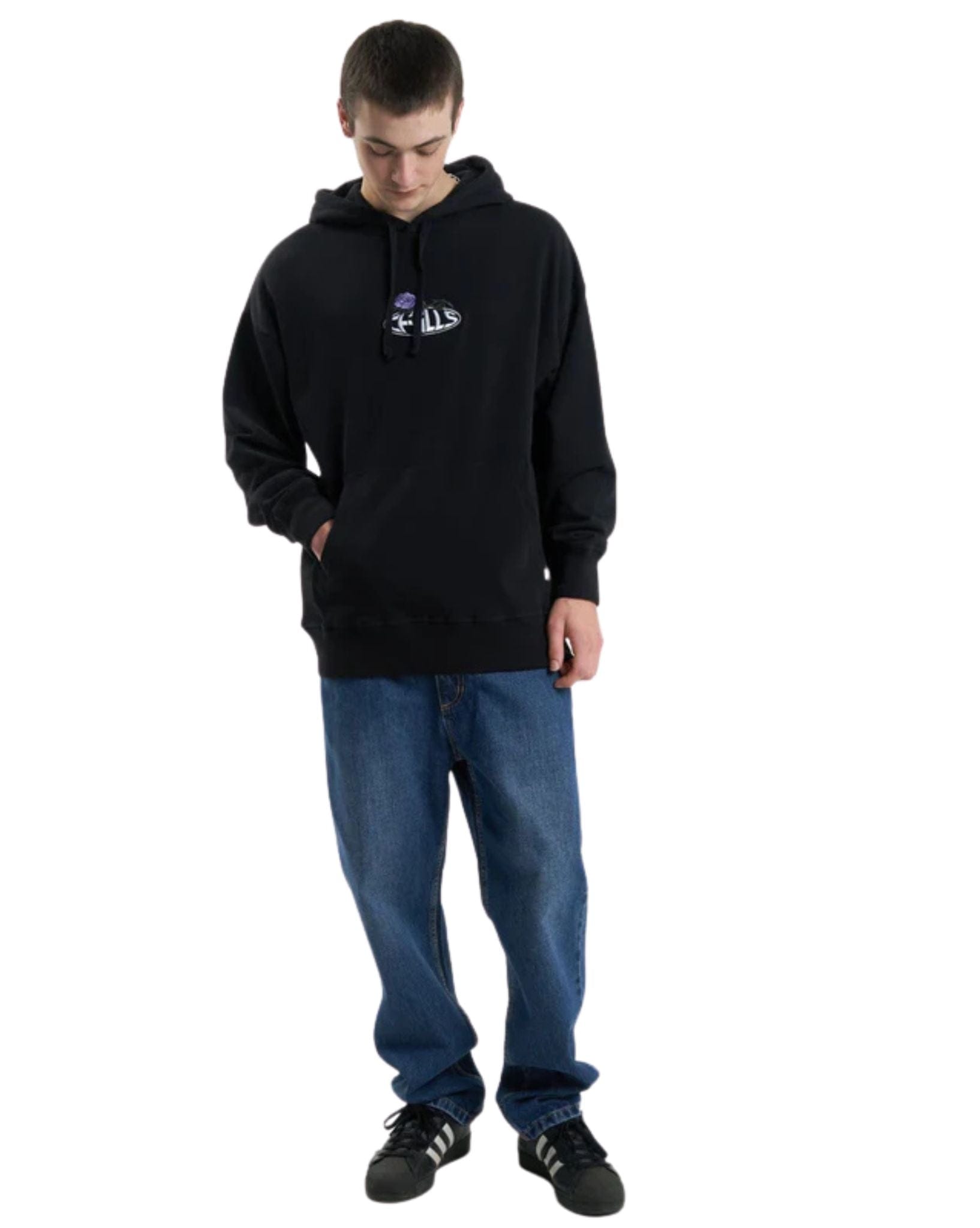 Thrills Mens Sub Rosa Slouch Pull On Hood - Black