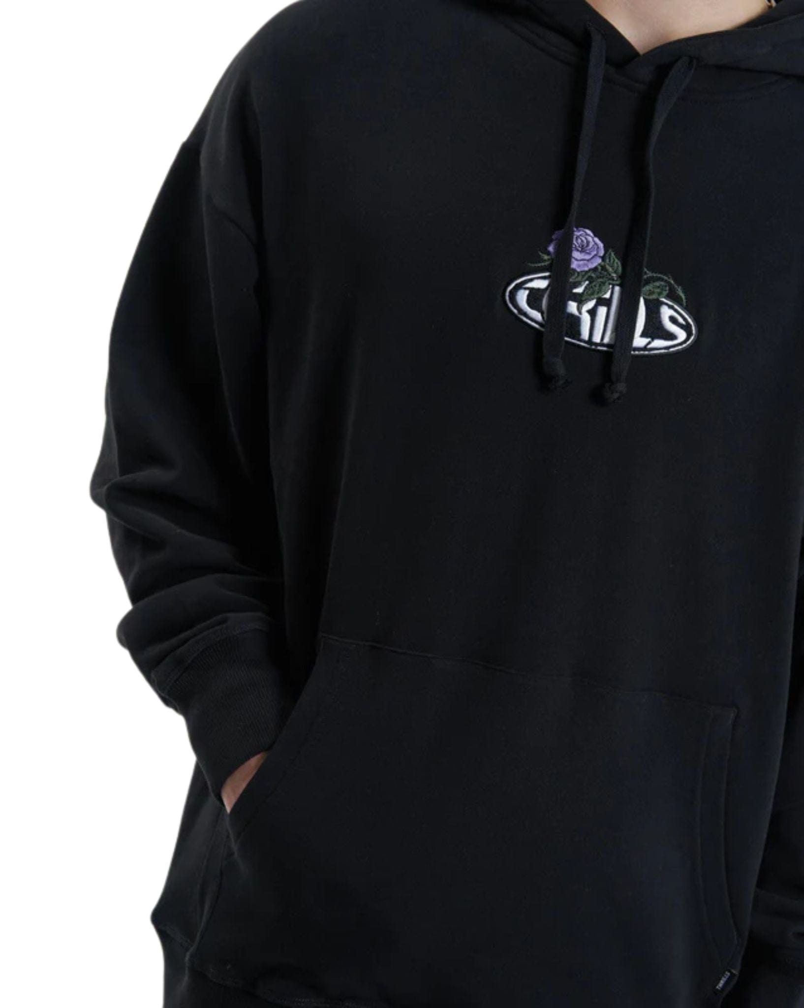 Thrills Mens Sub Rosa Slouch Pull On Hood - Black