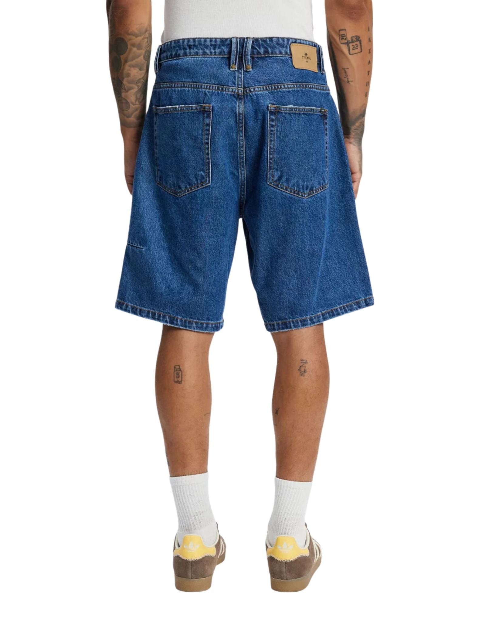 Thrills Mid Slacker Relaxed Long Denim Short - Deep Vintage Blue