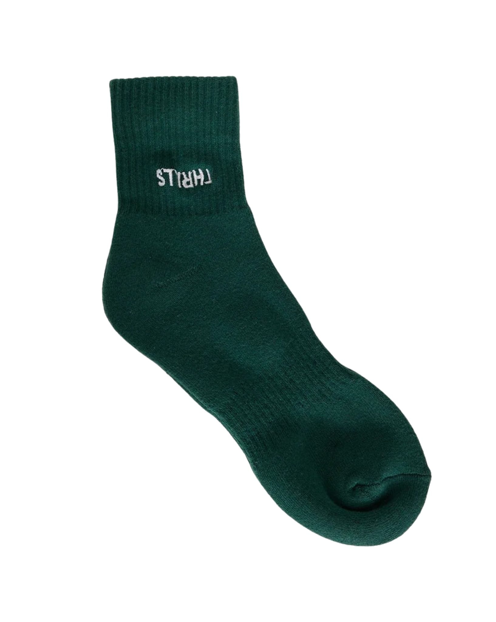 Thrills Minimal Thrills 3 Pack Sock - Varsity Green - White - Buttercream