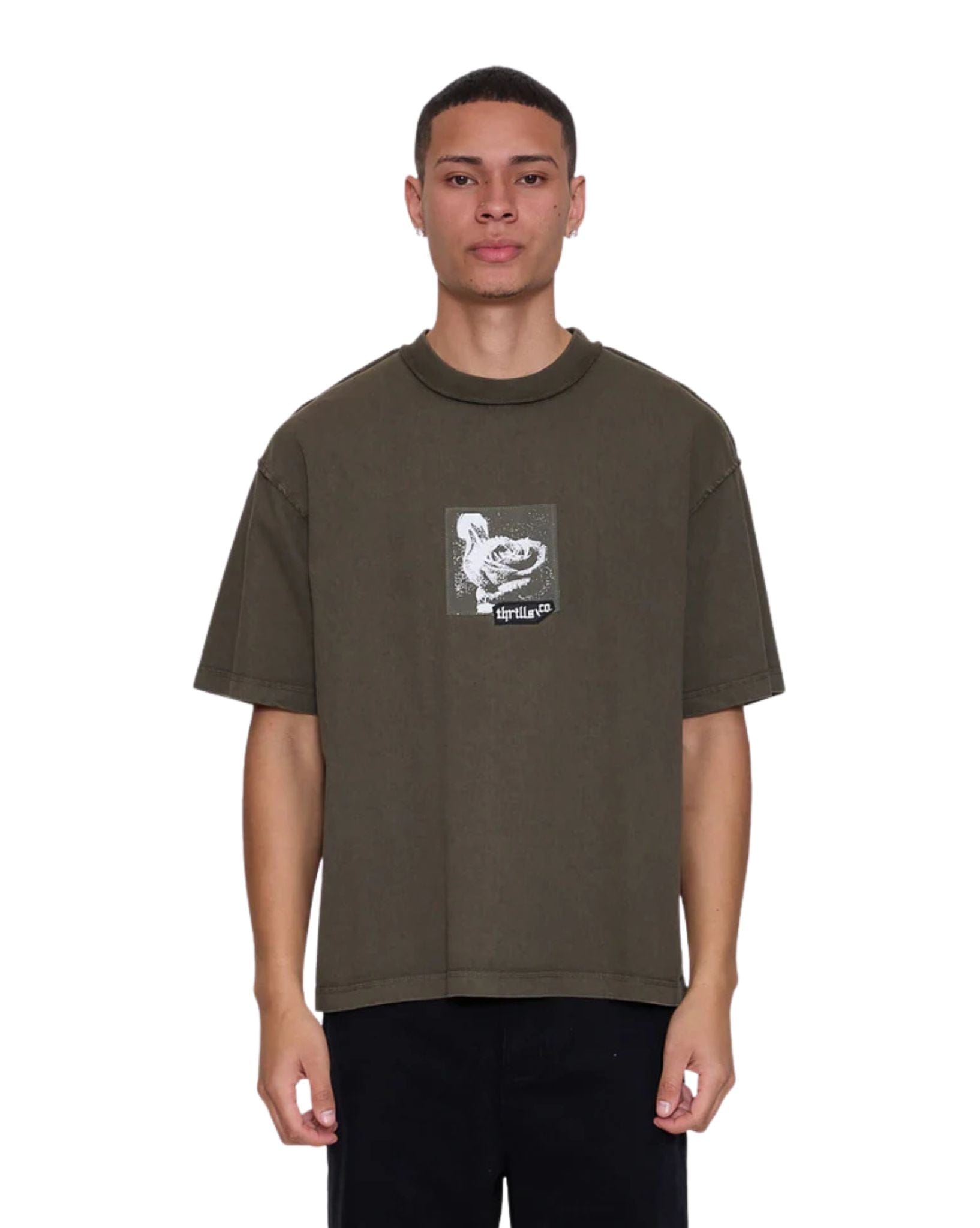 Thrills Rose Brigade Box Fit Oversize Cropped Tee