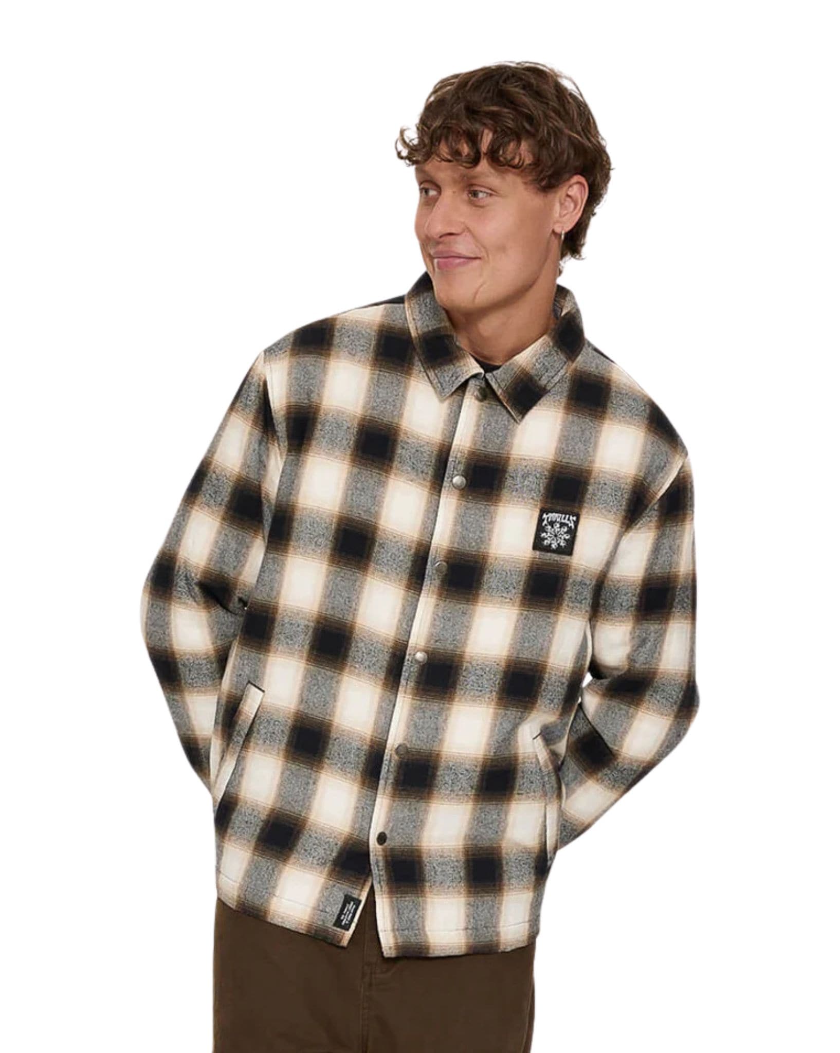 Thrills Stagger Cropped Flannel Jacket