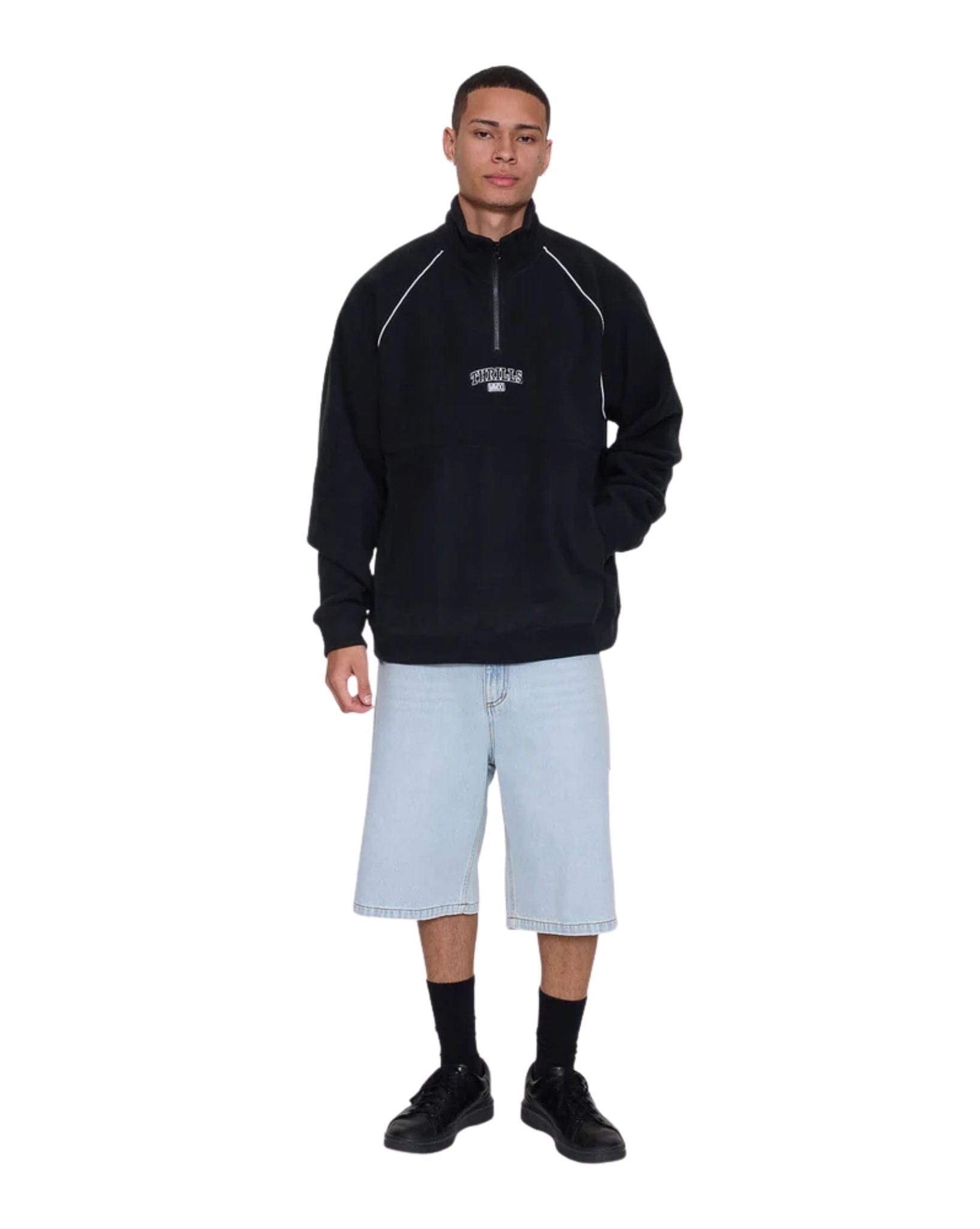 Thrills Thrill Of Victory Raglan Quarter Zip Polar Fleece