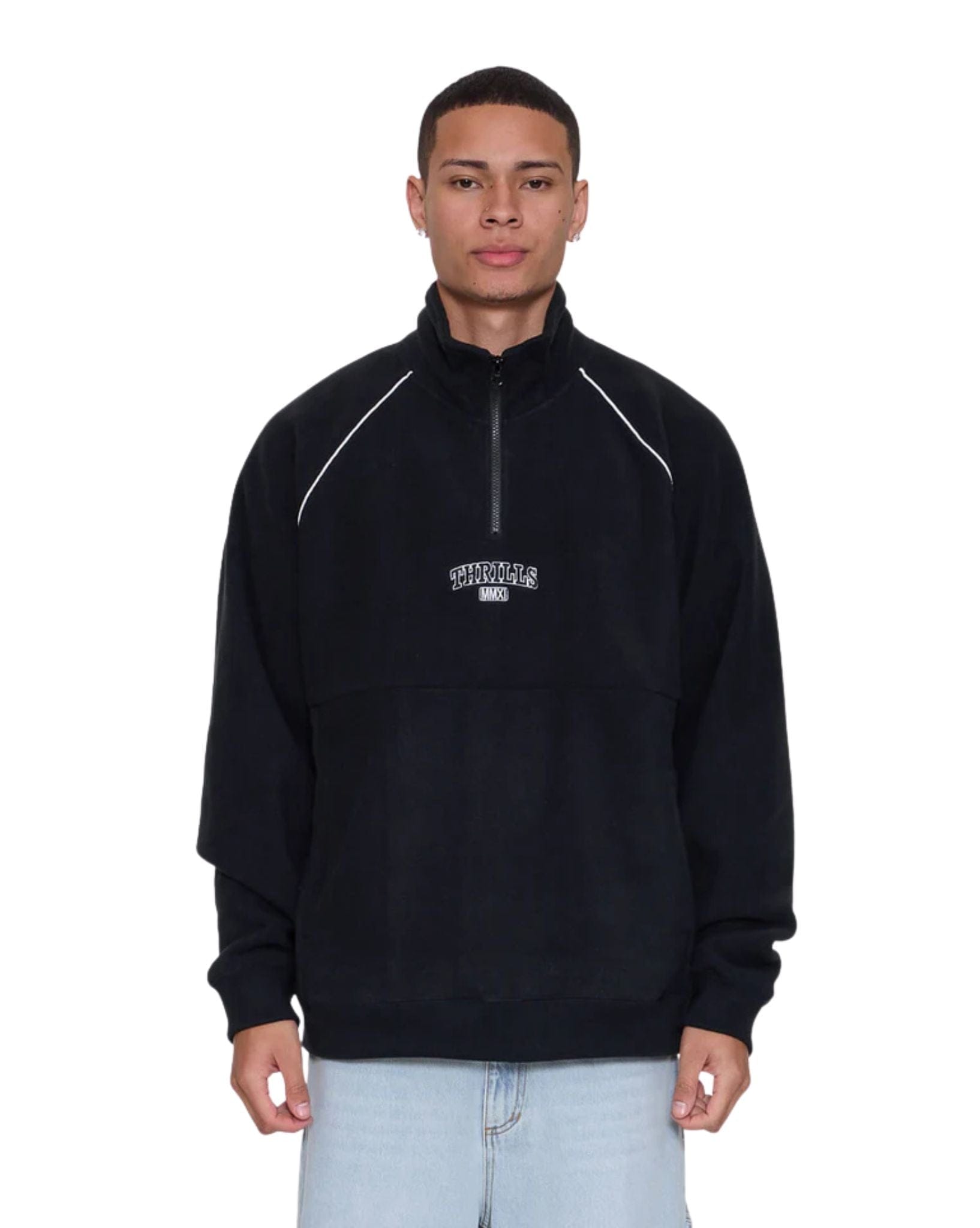 Thrills Thrill Of Victory Raglan Quarter Zip Polar Fleece