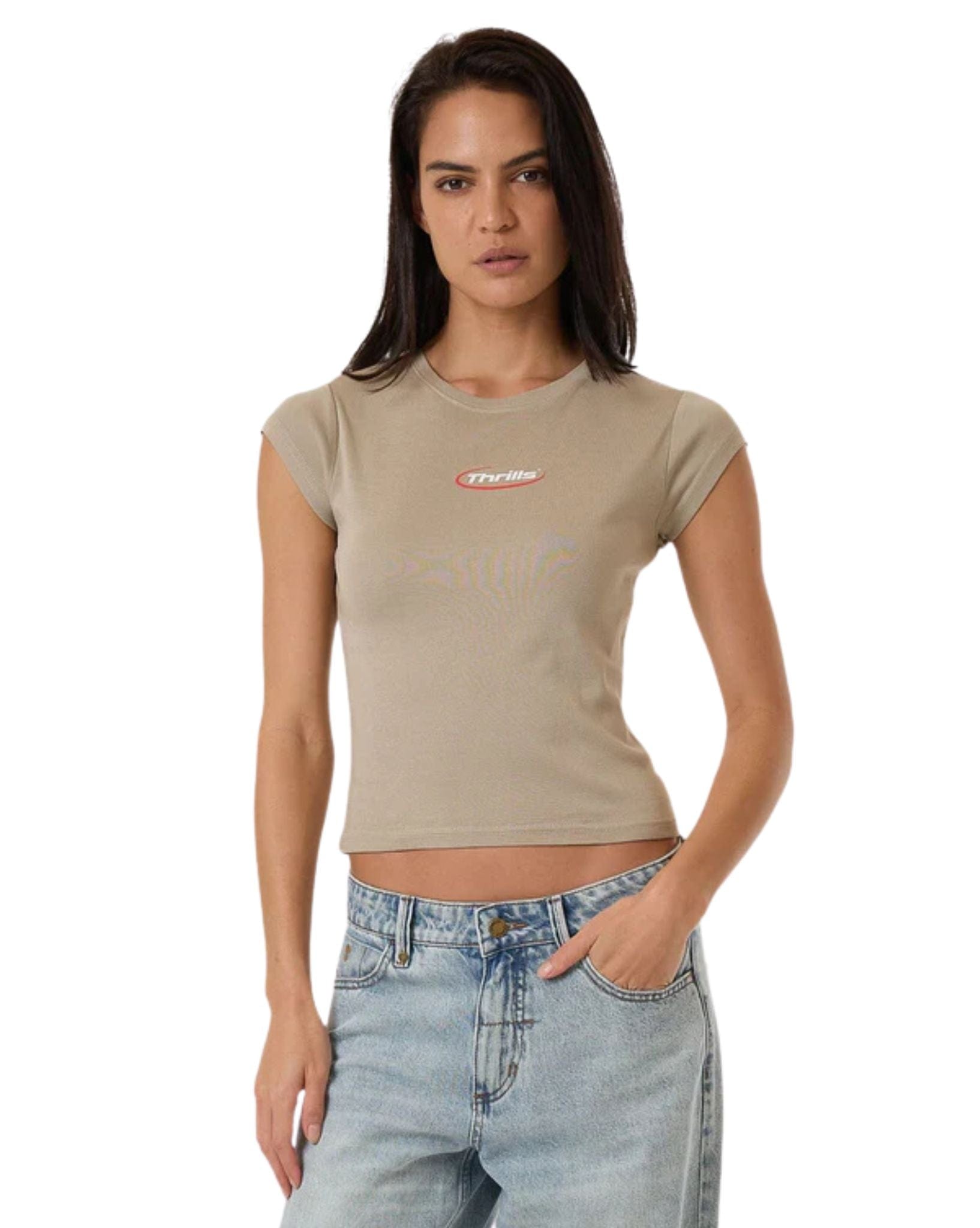 Thrills Womens Arena Club Tee - Stone