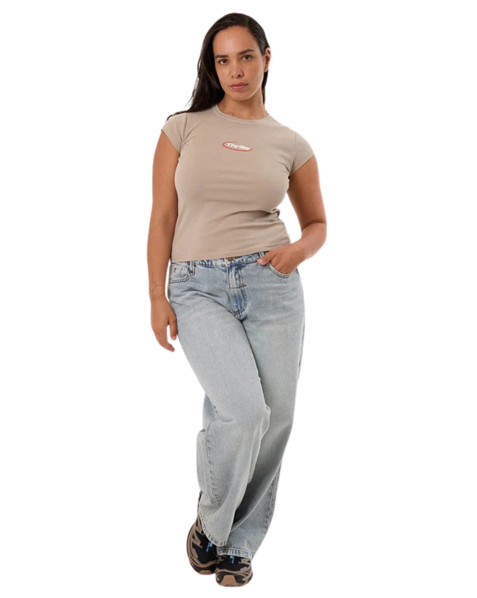 Thrills Womens Arena Club Tee - Stone